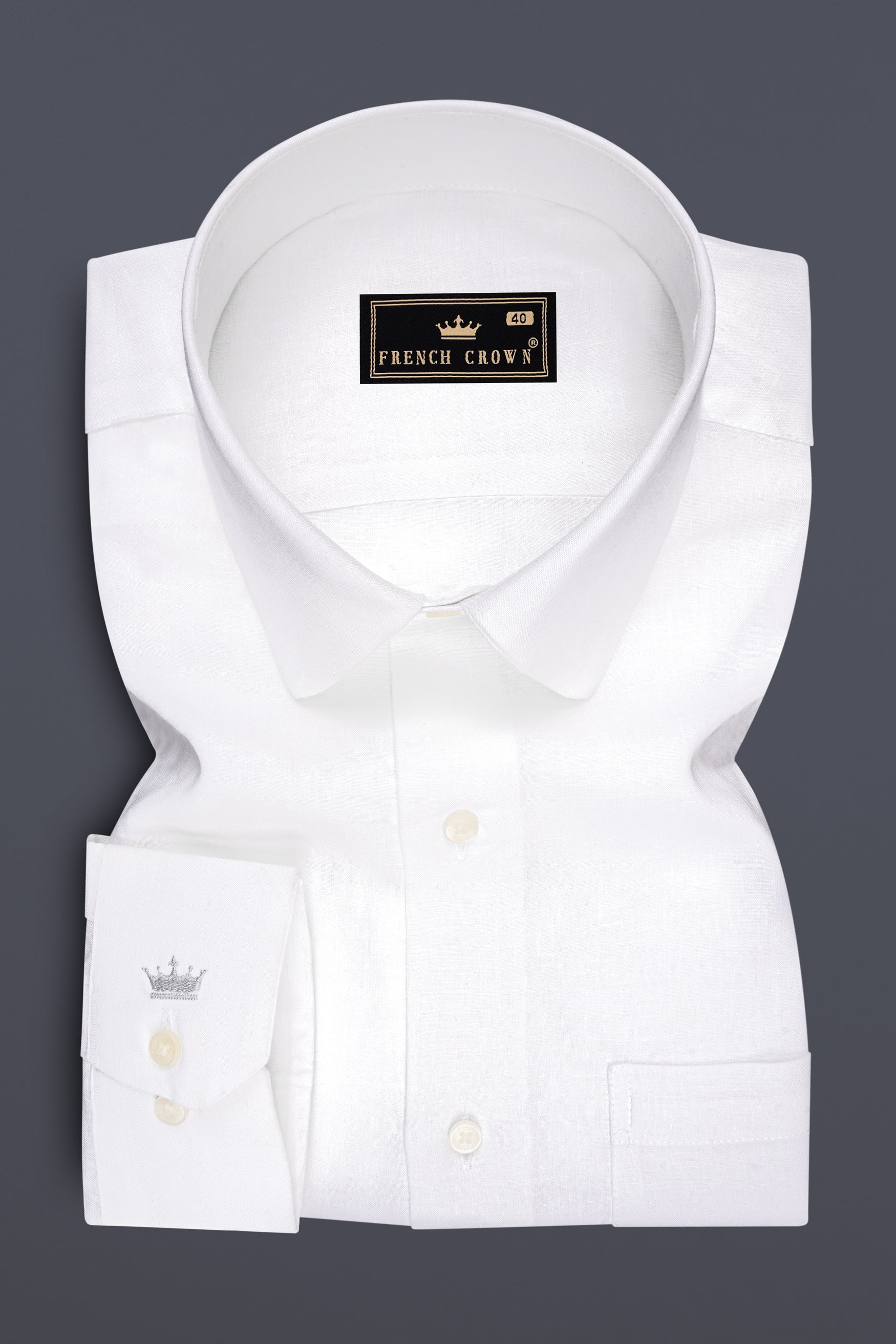 Zenith-Bright White Luxurious Linen Dress Shirt