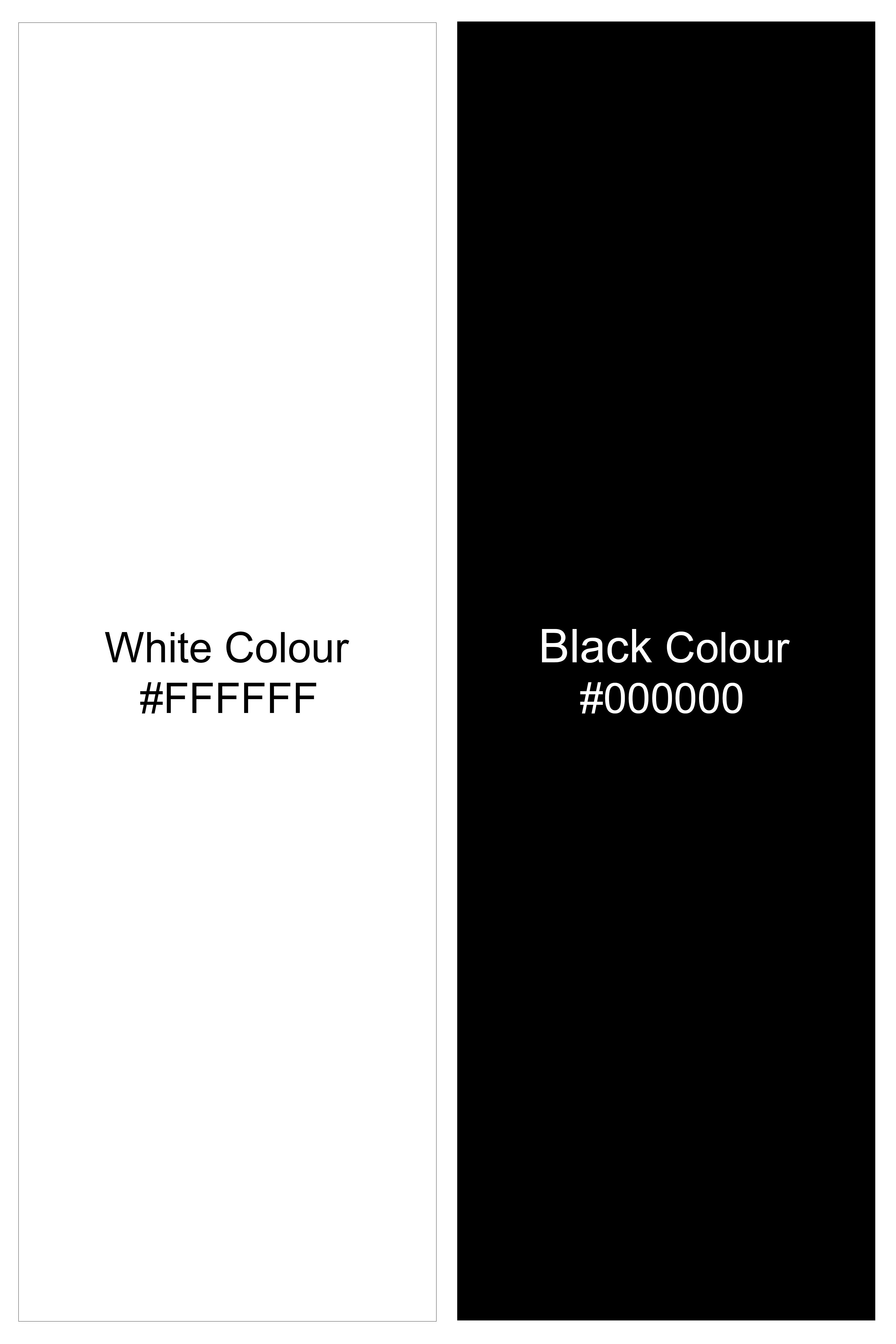 Aurum-Bright White And Jade Black Pin Striped Subtle Sheen Super Soft Premium Cotton Dress Shirt