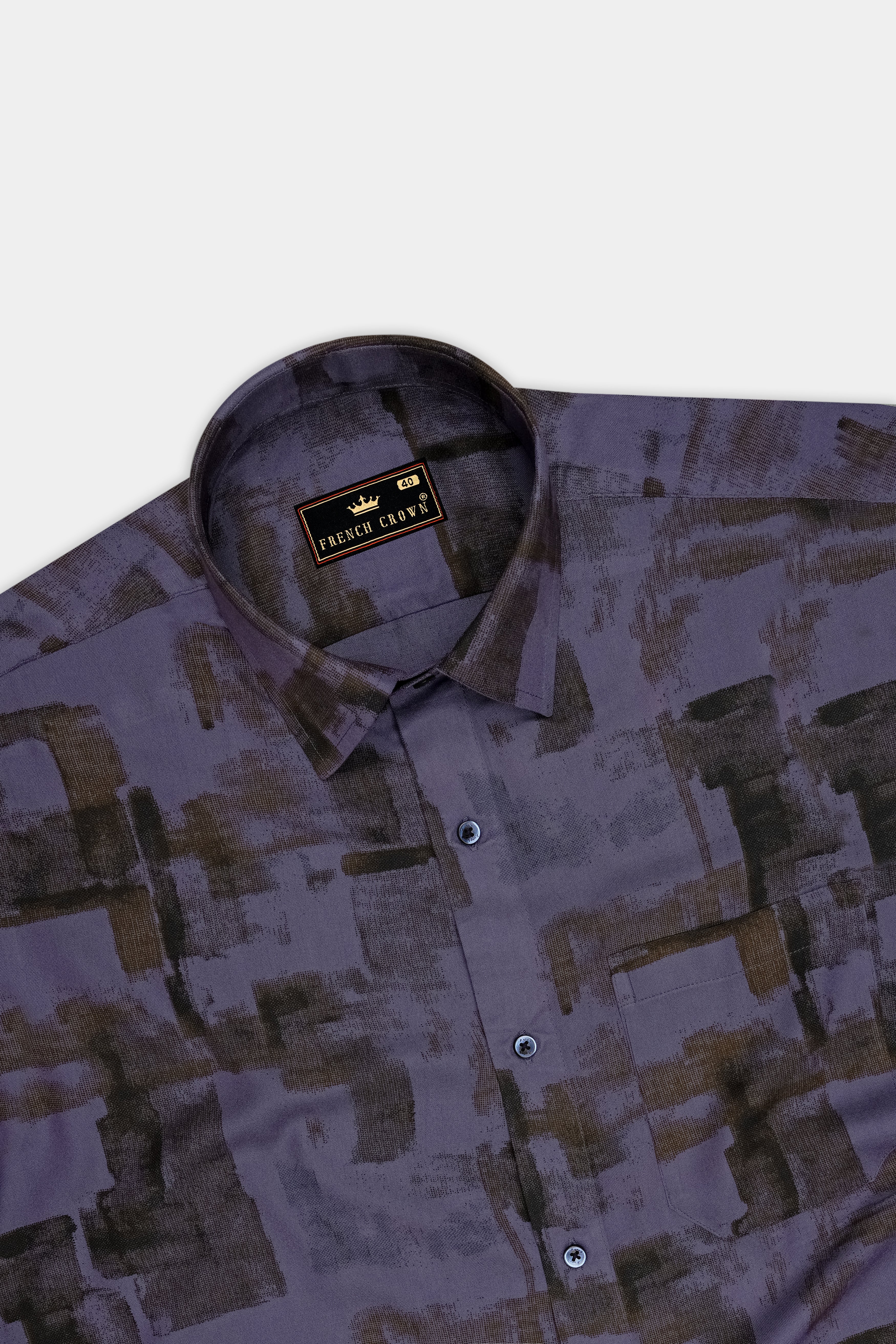 Lumen-Cadet Blue Abstract Printed Super Soft Tencel Casual Shirt