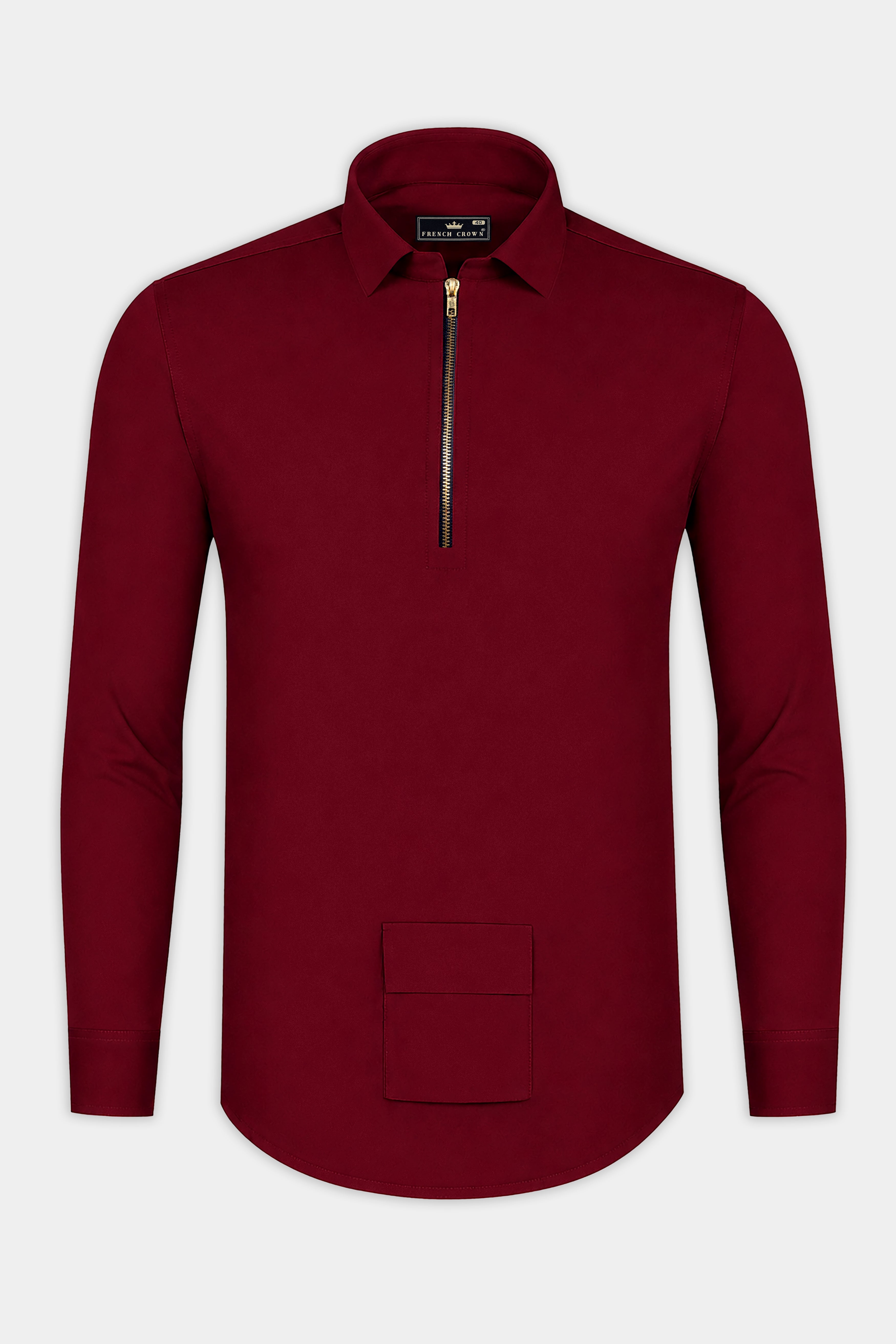 Scarlet-Castro Red Solid Flannel Premium Cotton Designer Casual Shirt