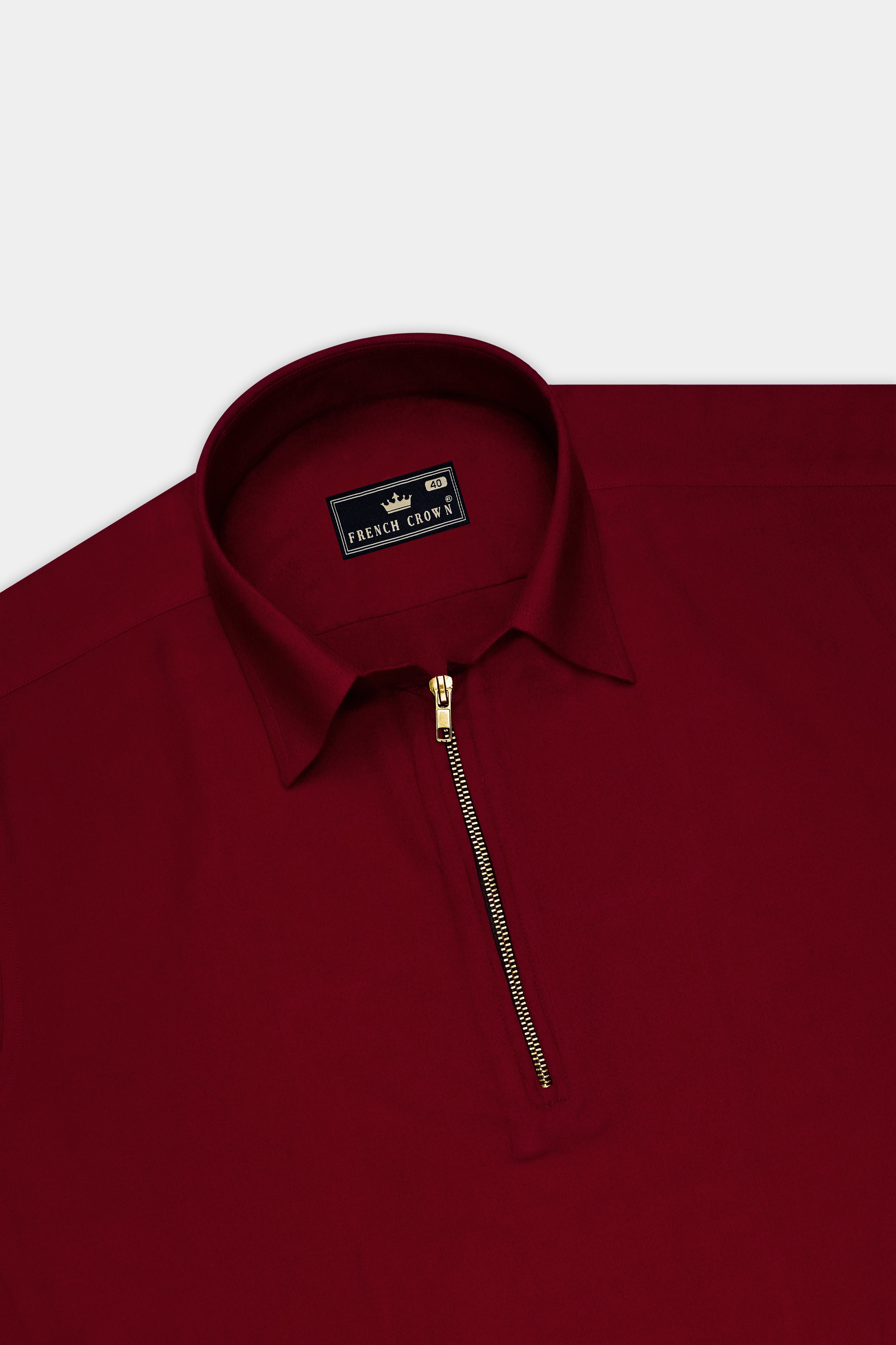 Scarlet-Castro Red Solid Flannel Premium Cotton Designer Casual Shirt
