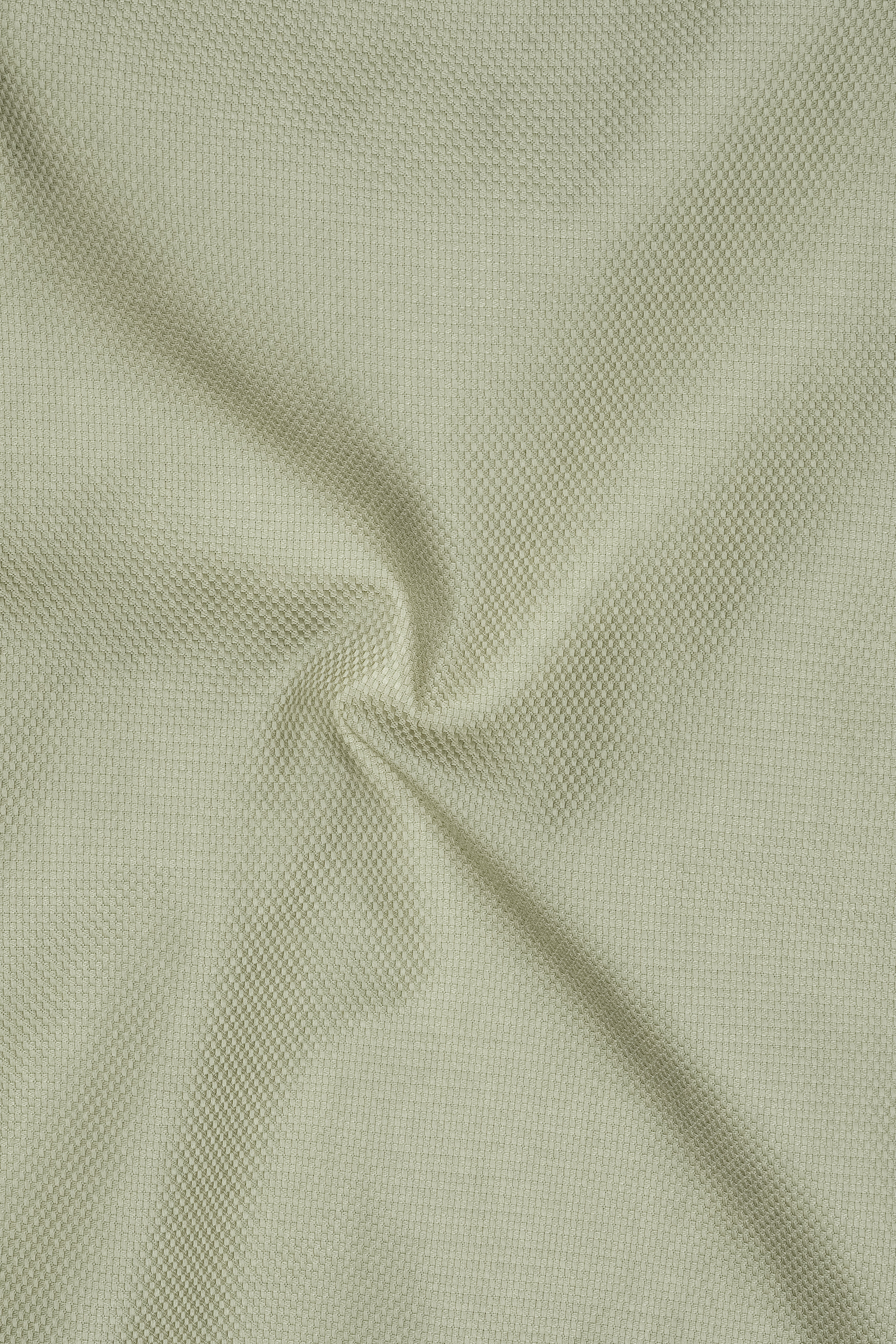 Viridian-Bitter Green Dobby Textured Premium Giza Cotton White Cuff Collar Dress Shirt