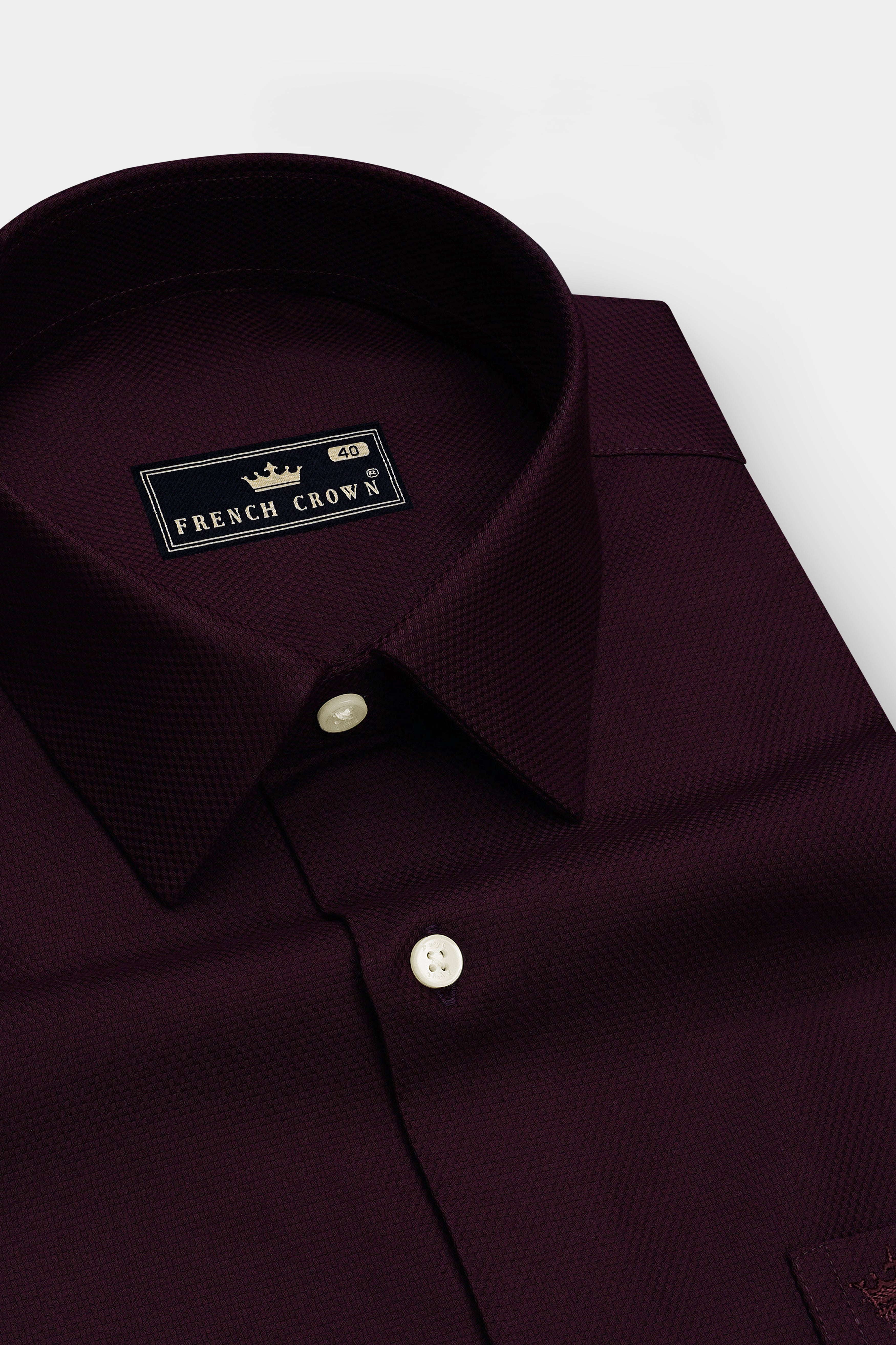 Nexus-Asphalt Purple Dobby Textured Premium Giza Cotton Dress Shirt