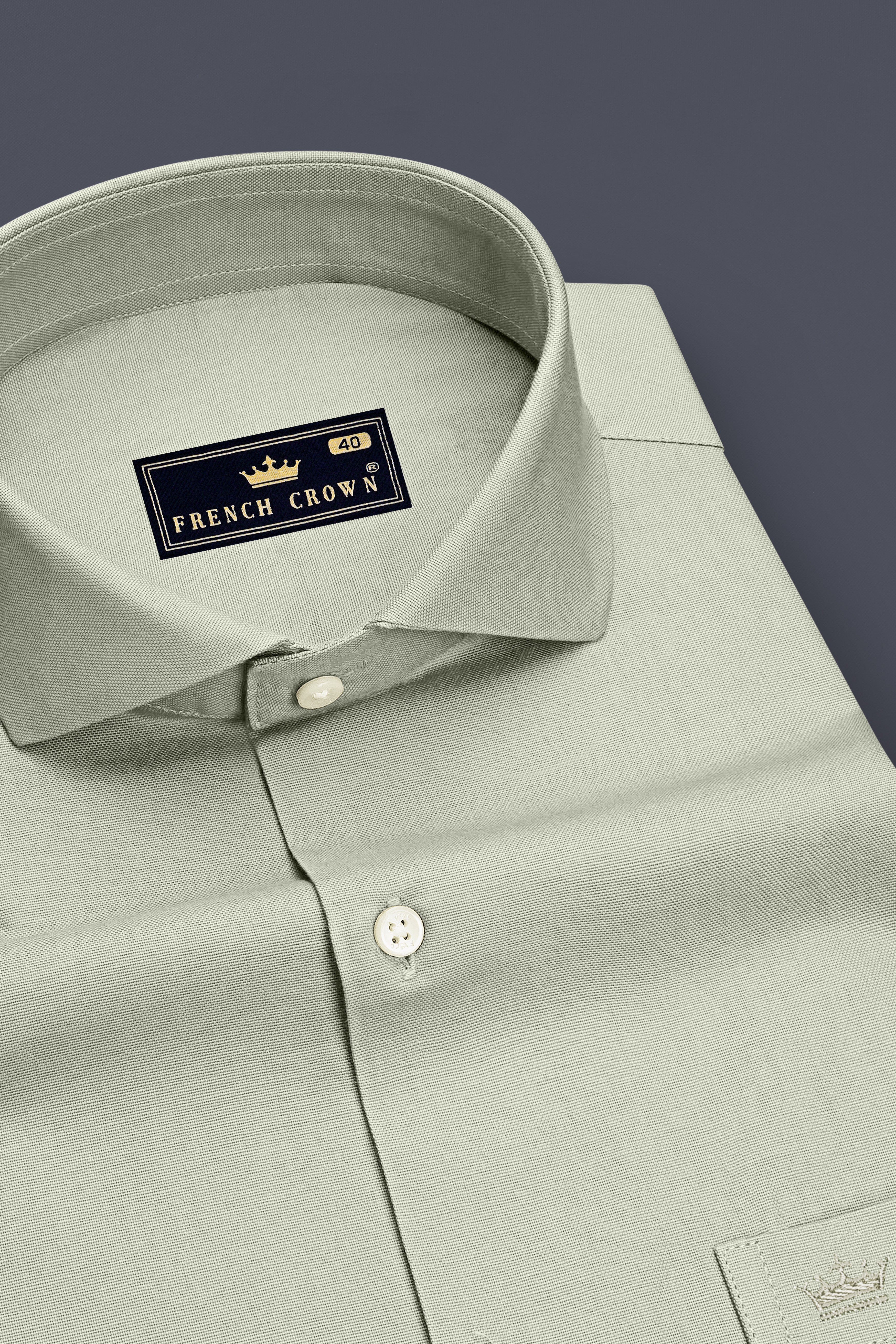 Cendro-Clay Ash Gray Oxford Premium Cotton Dress Cut Away Shirt