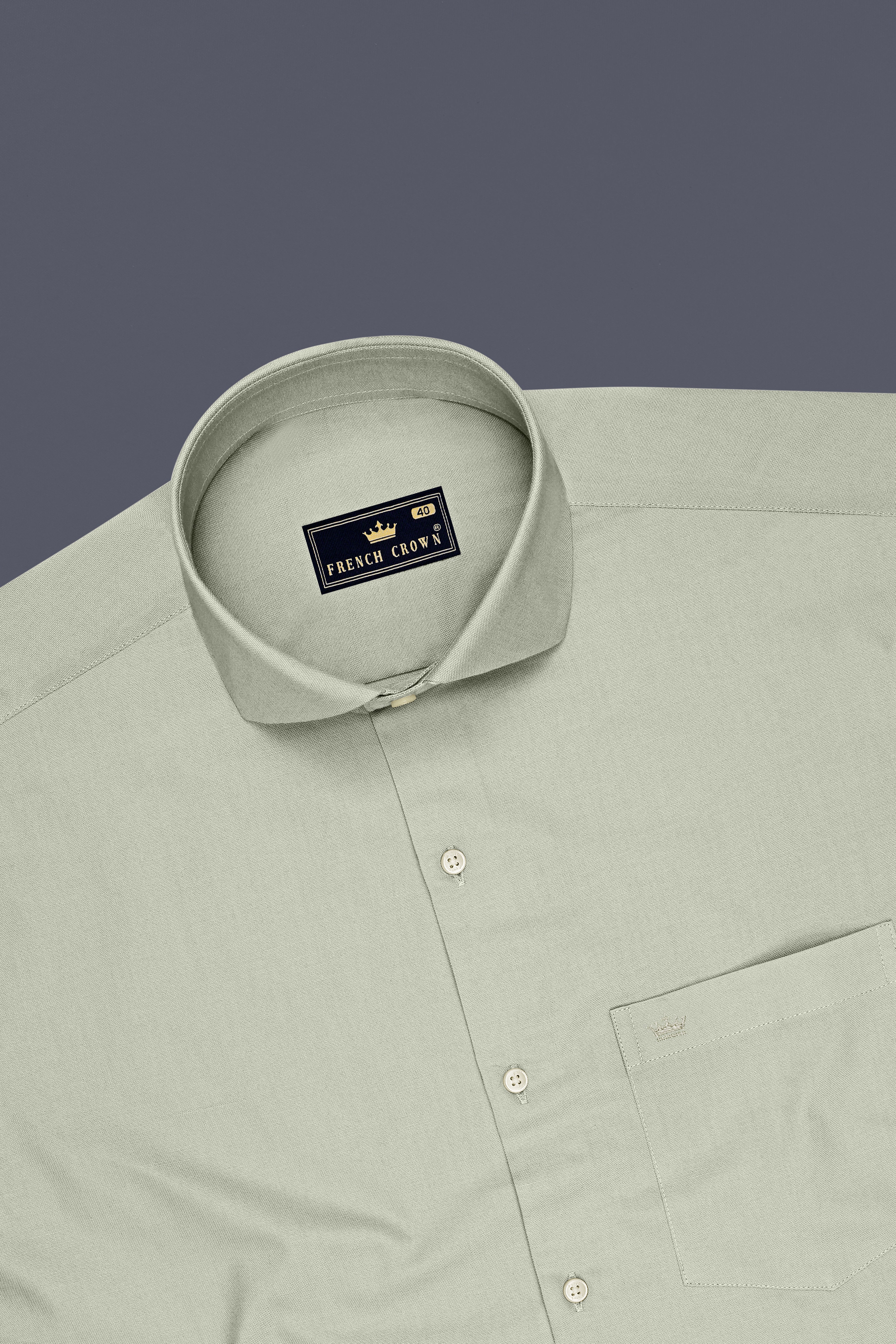 Cendro-Clay Ash Gray Oxford Premium Cotton Dress Cut Away Shirt
