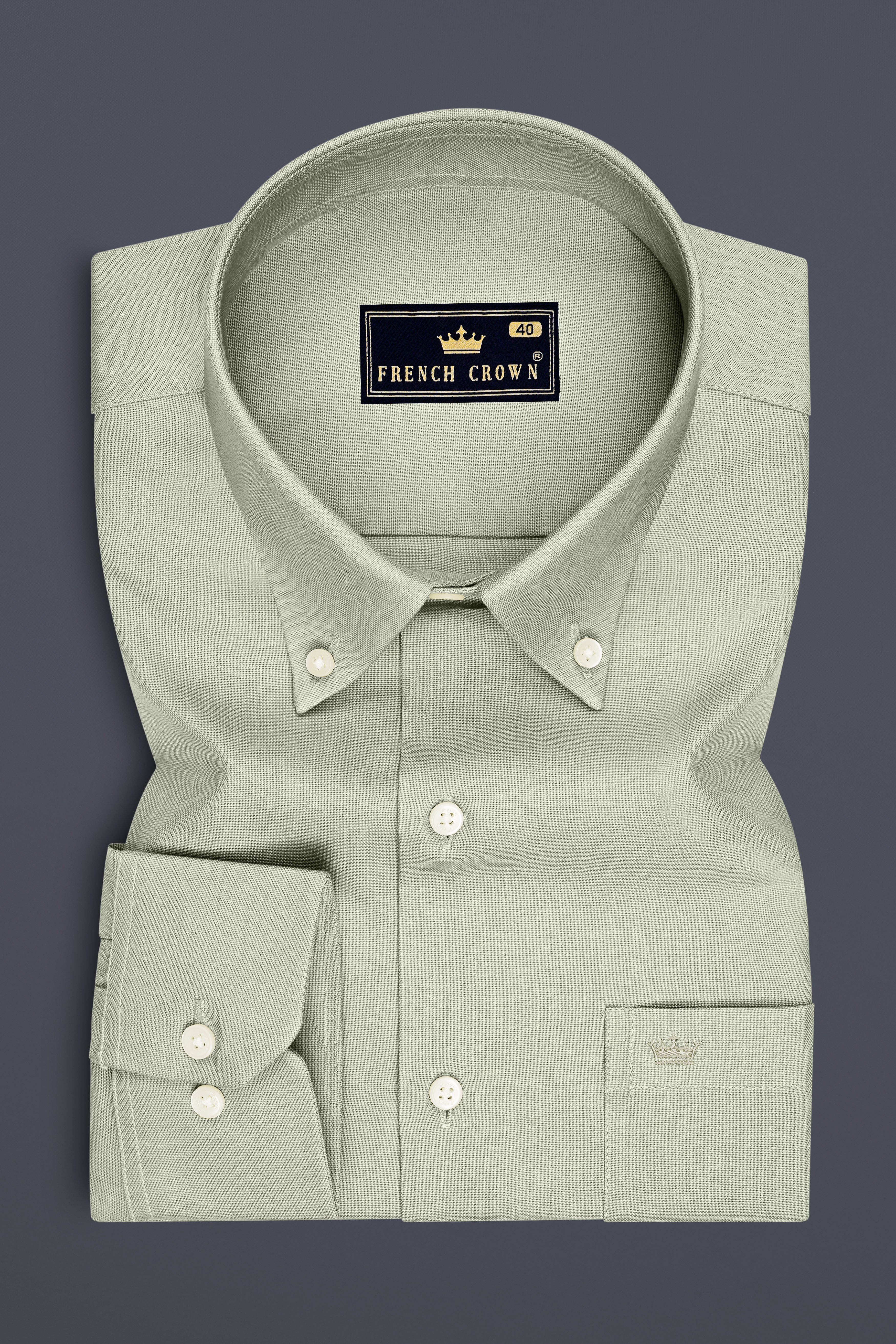 Cendro-Clay Ash Gray Oxford Premium Cotton Dress Button Down Shirt