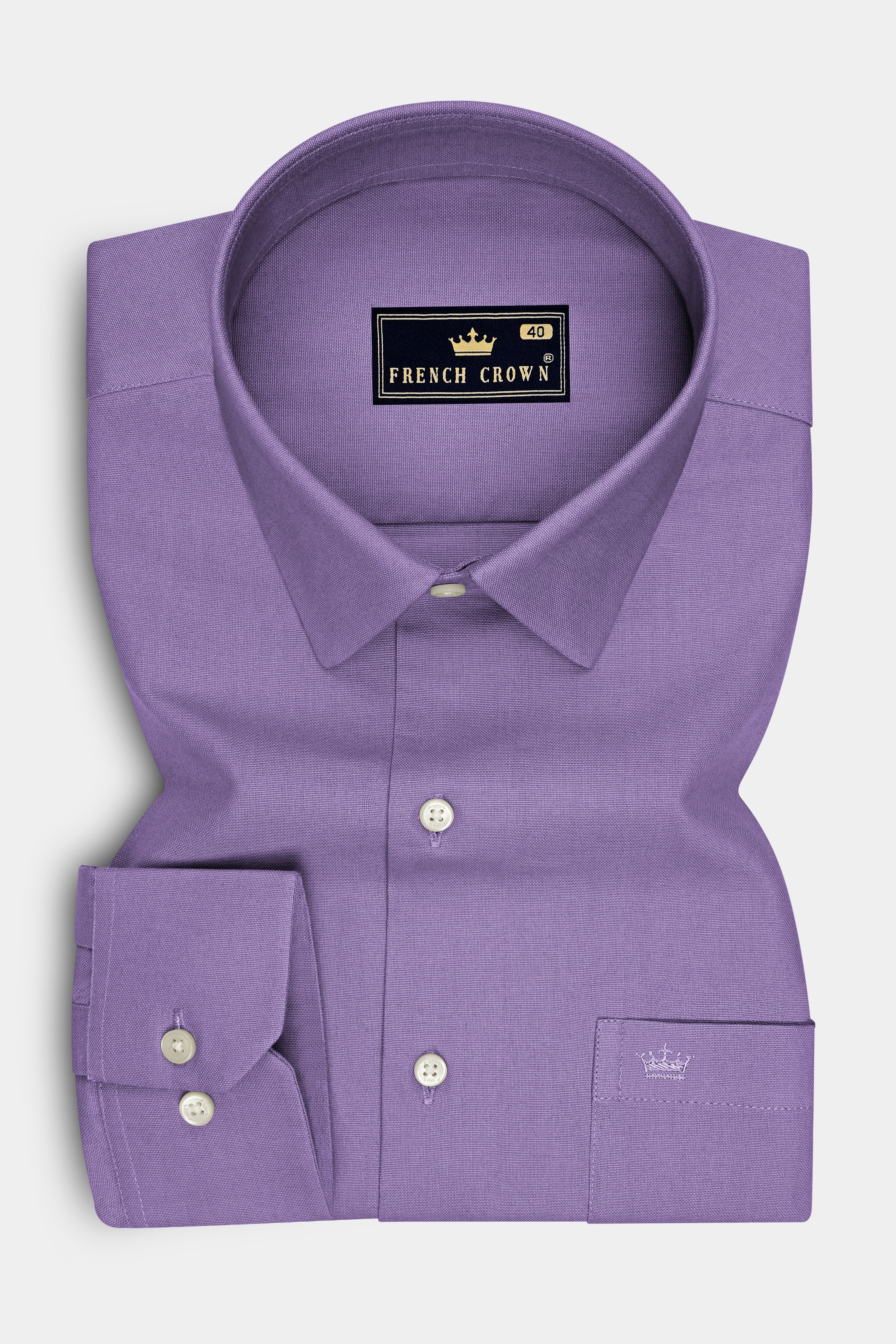 Sorell-Amethyst Smoke Purple Oxford Premium Cotton Dress Shirt