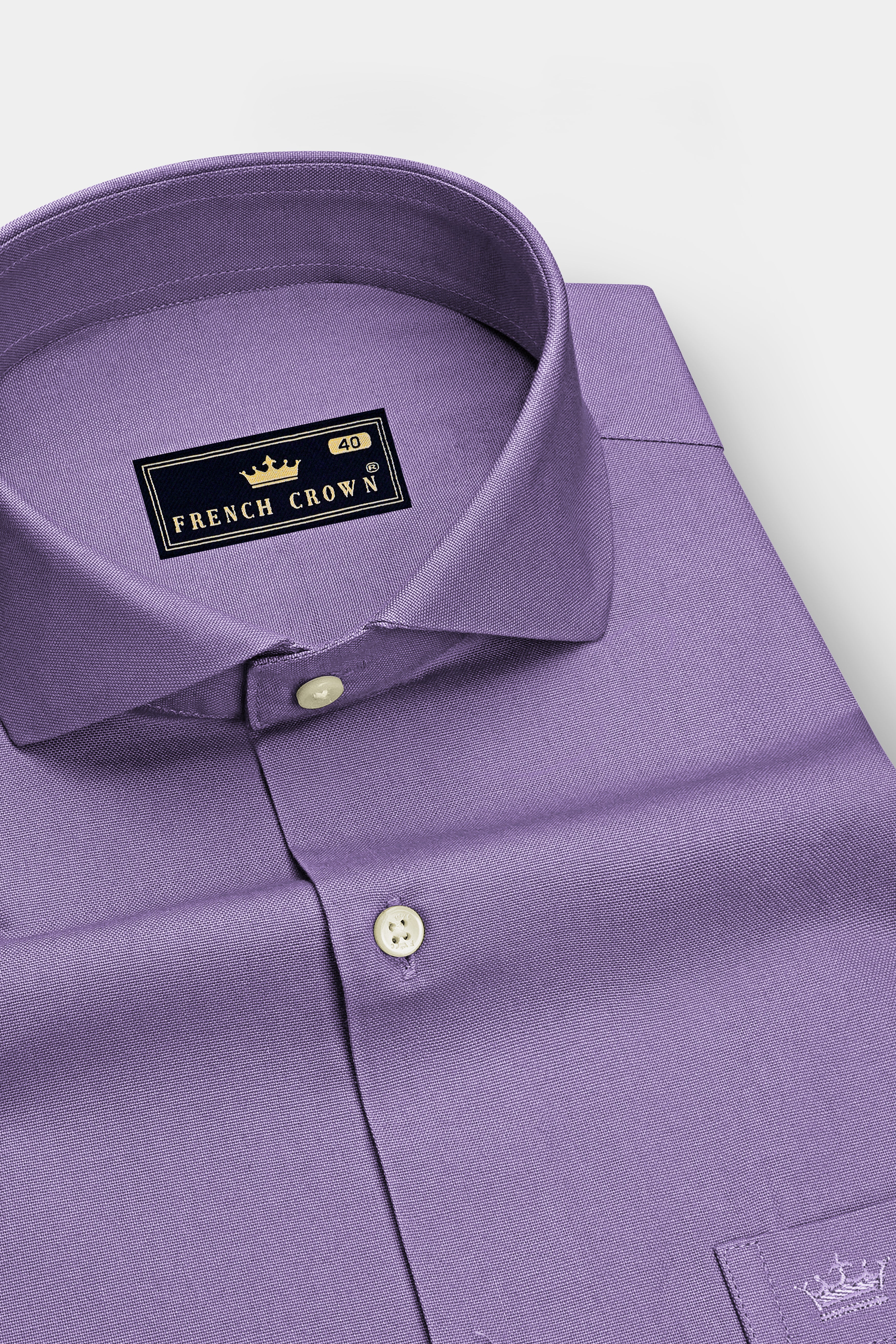 Sorell-Amethyst Smoke Purple Oxford Premium Cotton Dress Cut Away Shirt