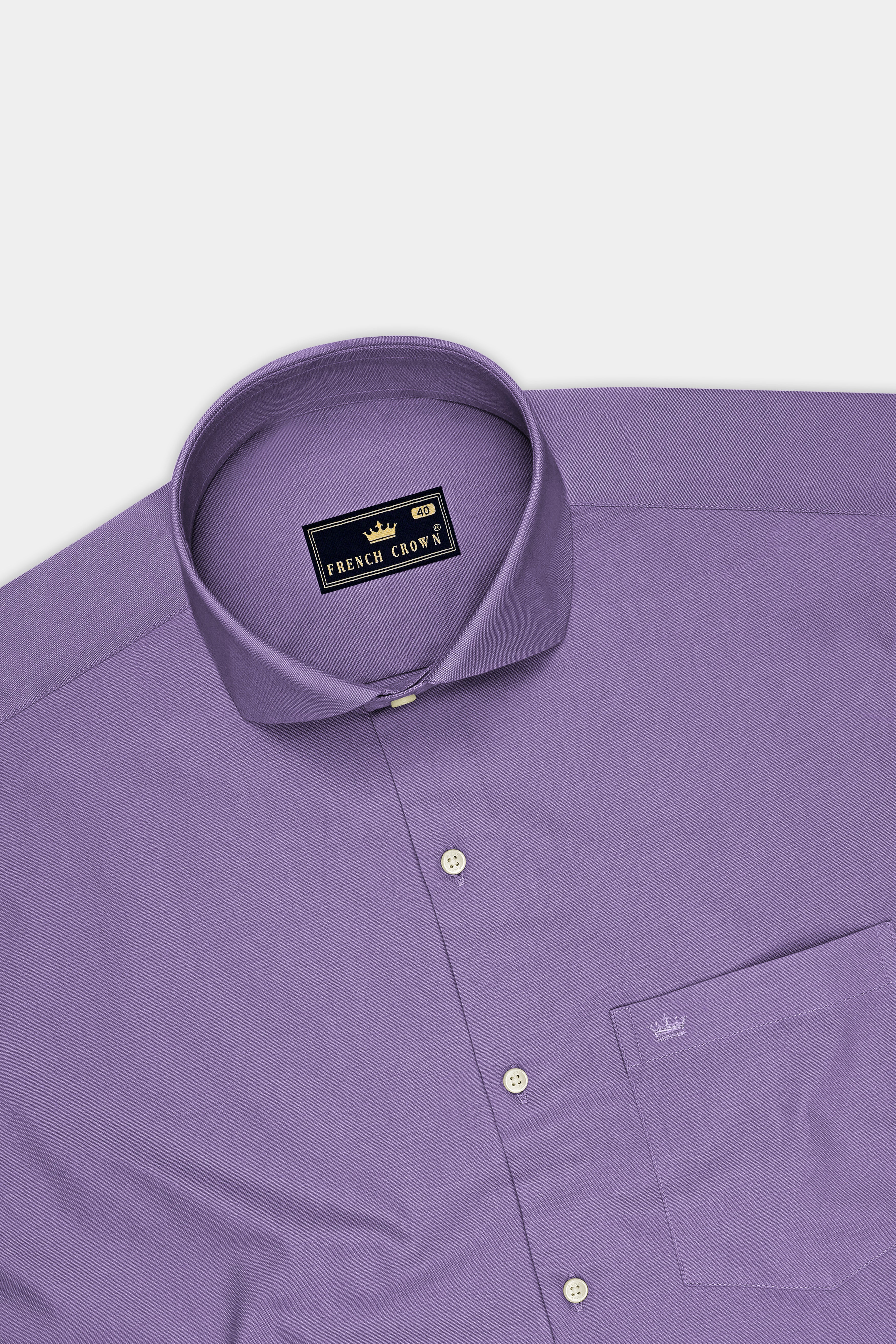 Sorell-Amethyst Smoke Purple Oxford Premium Cotton Dress Cut Away Shirt