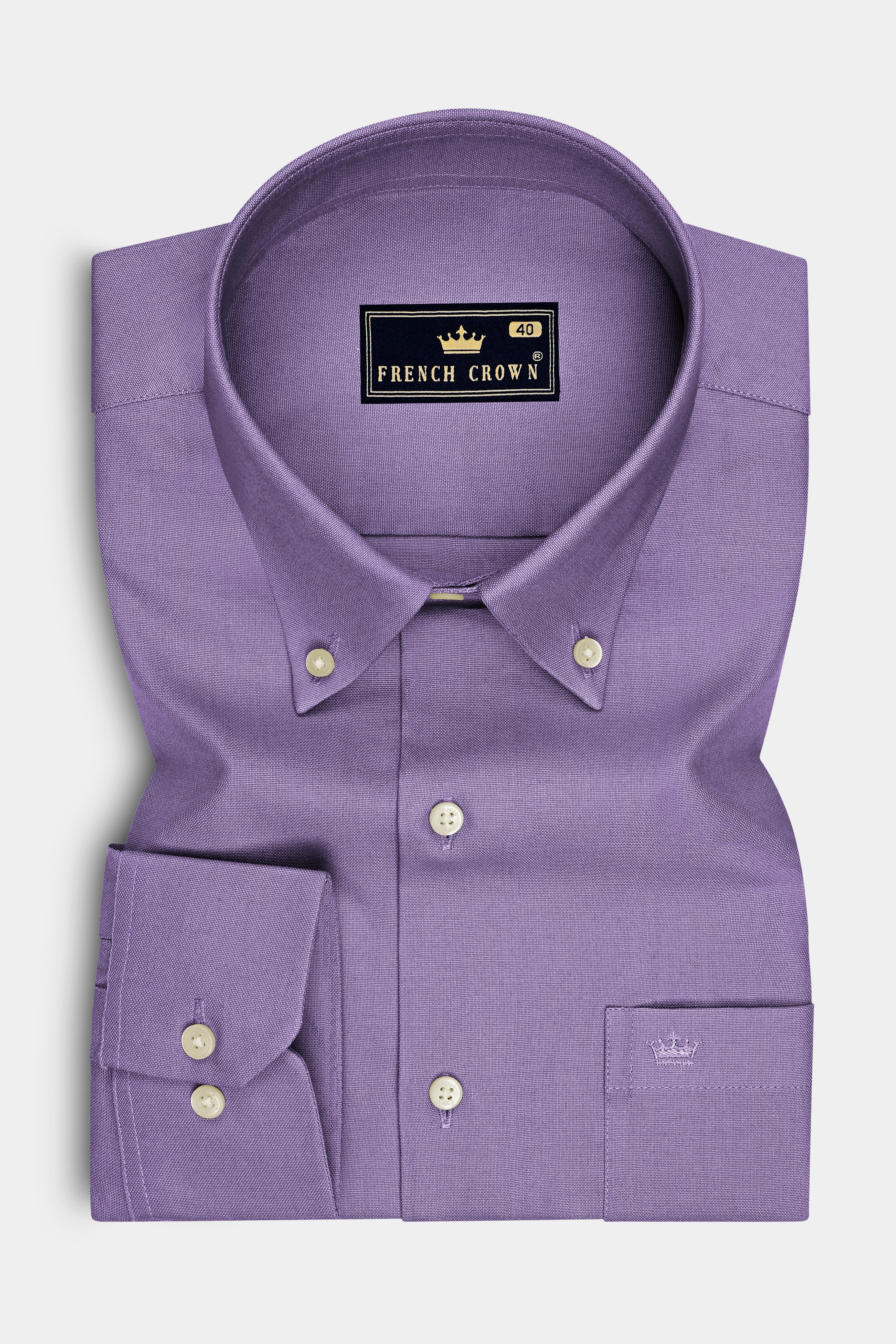 Sorell-Amethyst Smoke Purple Oxford Premium Cotton Dress Button Down Shirt