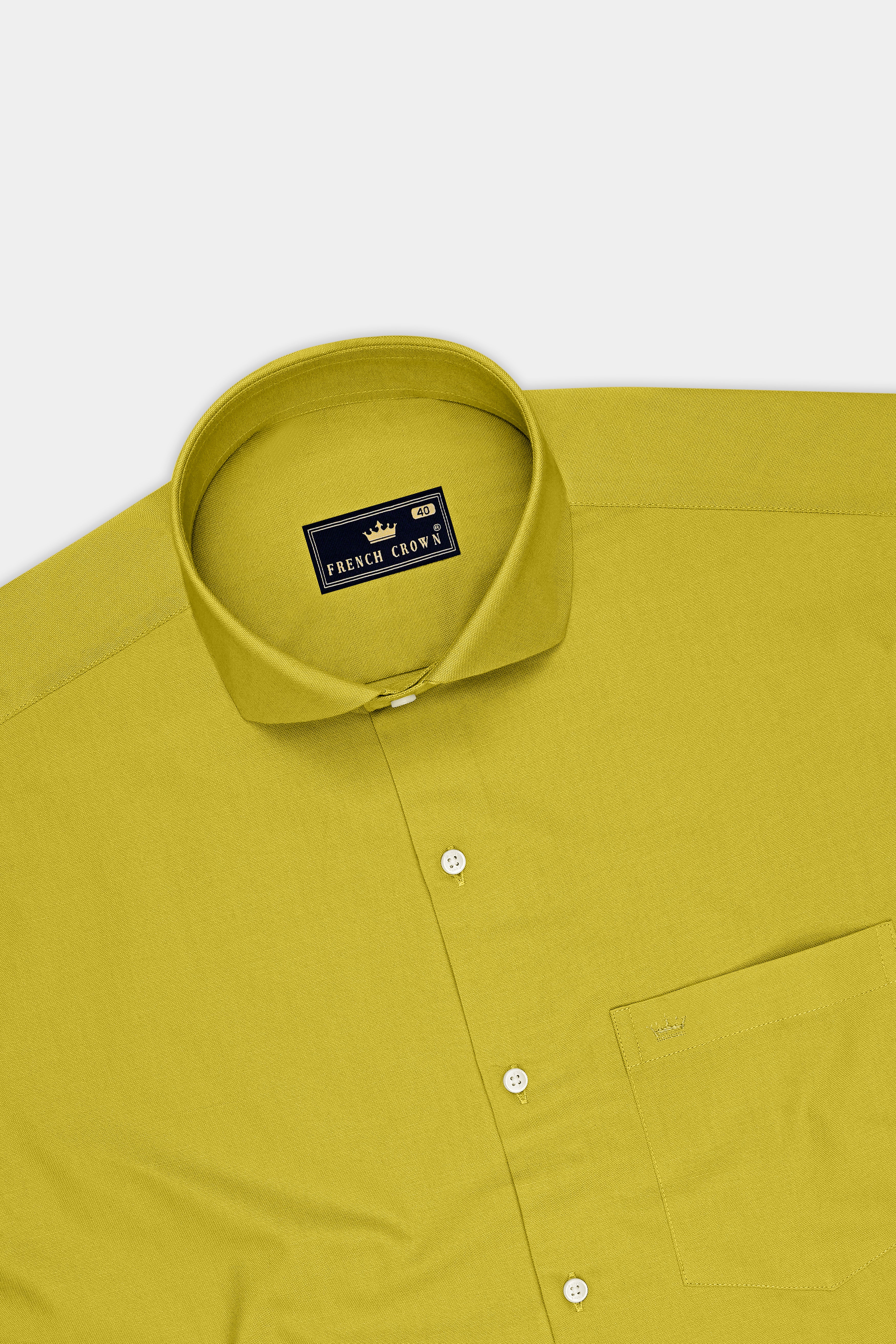 Auron-Mustard Yellow Oxford Premium Cotton Dress Cut Away Shirt