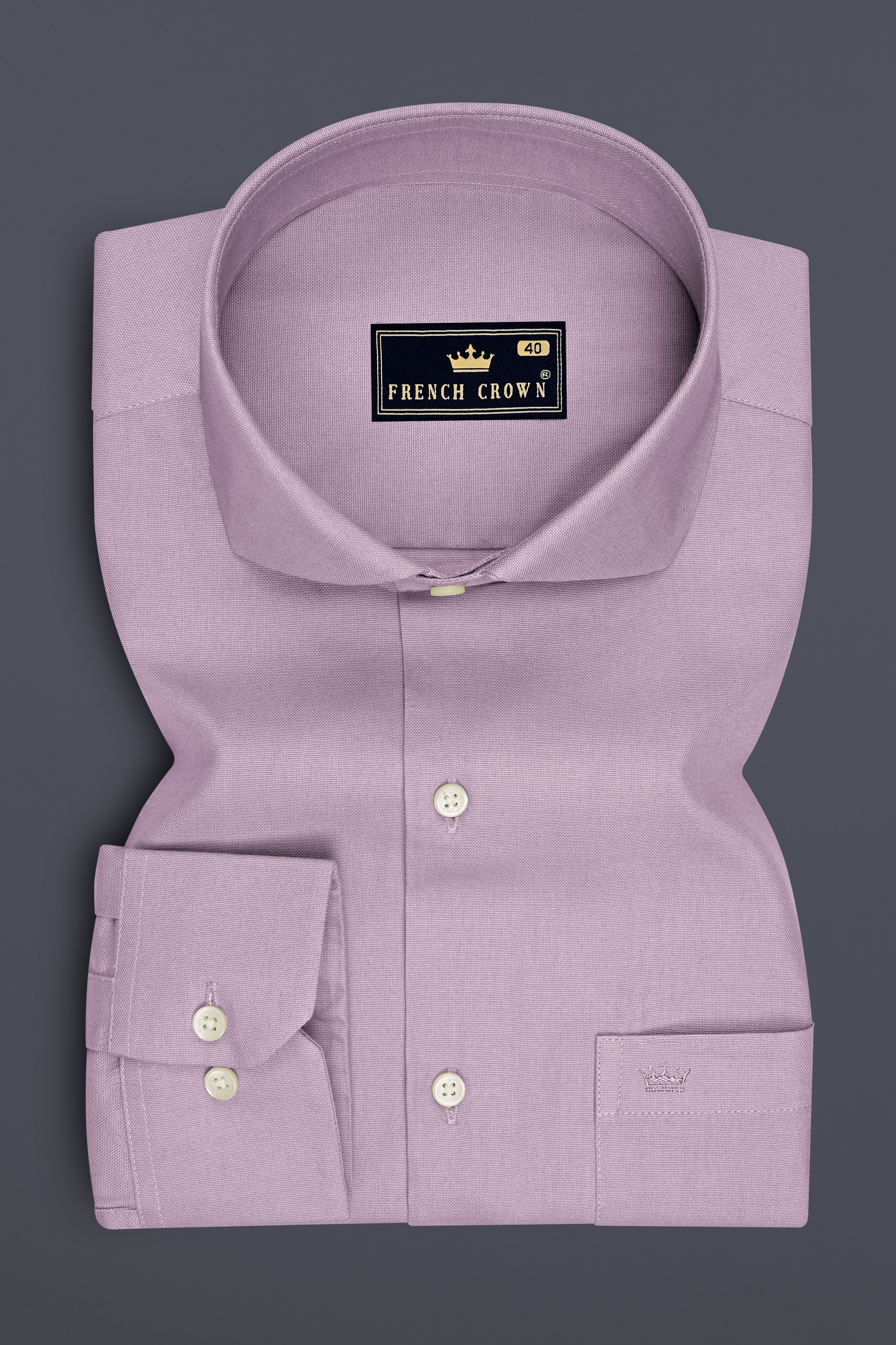 Rosveil-London Hue Pink Oxford Premium Cotton Dress Cut Away Shirt