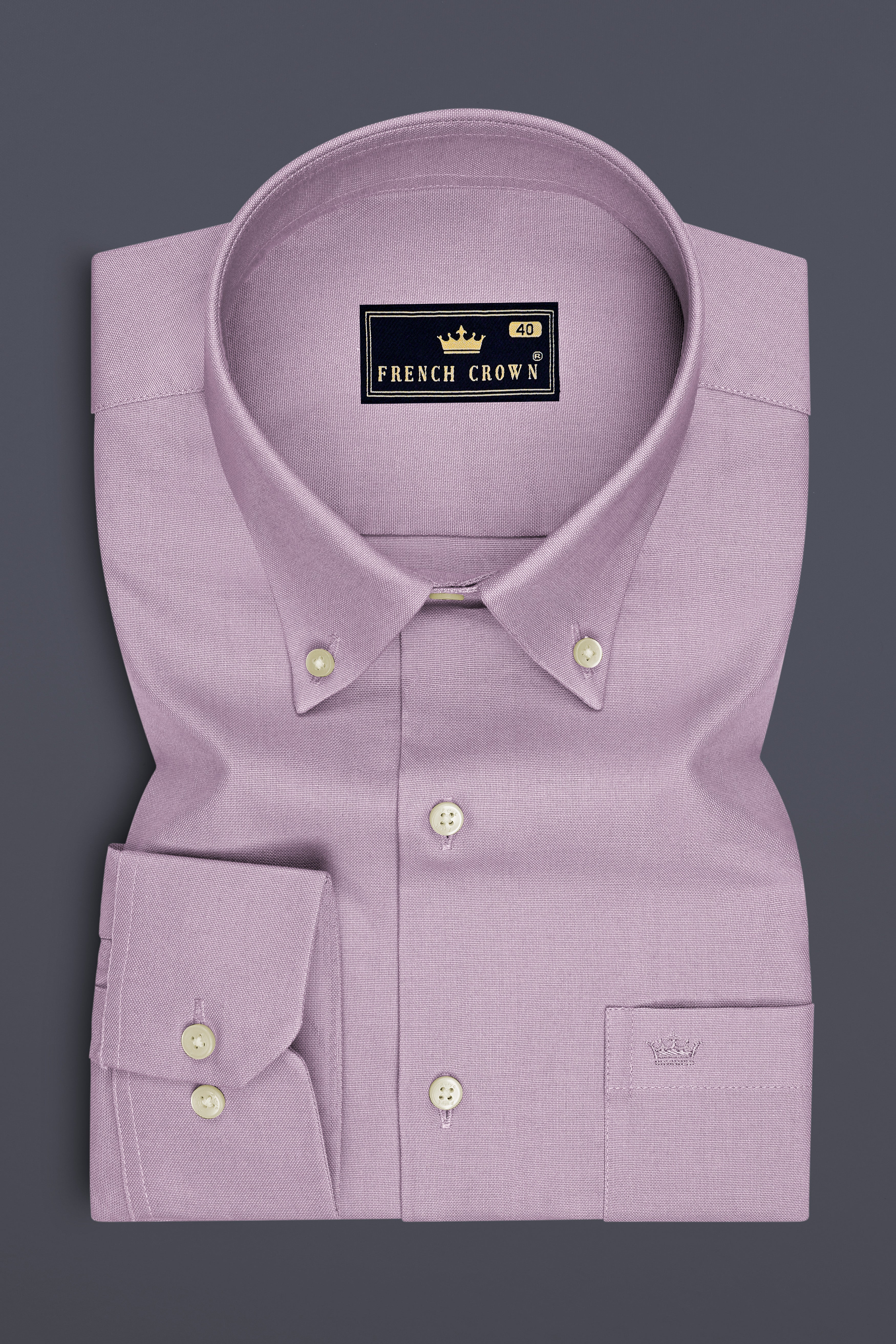 Rosveil-London Hue Pink Oxford Premium Cotton Dress Button Down Shirt