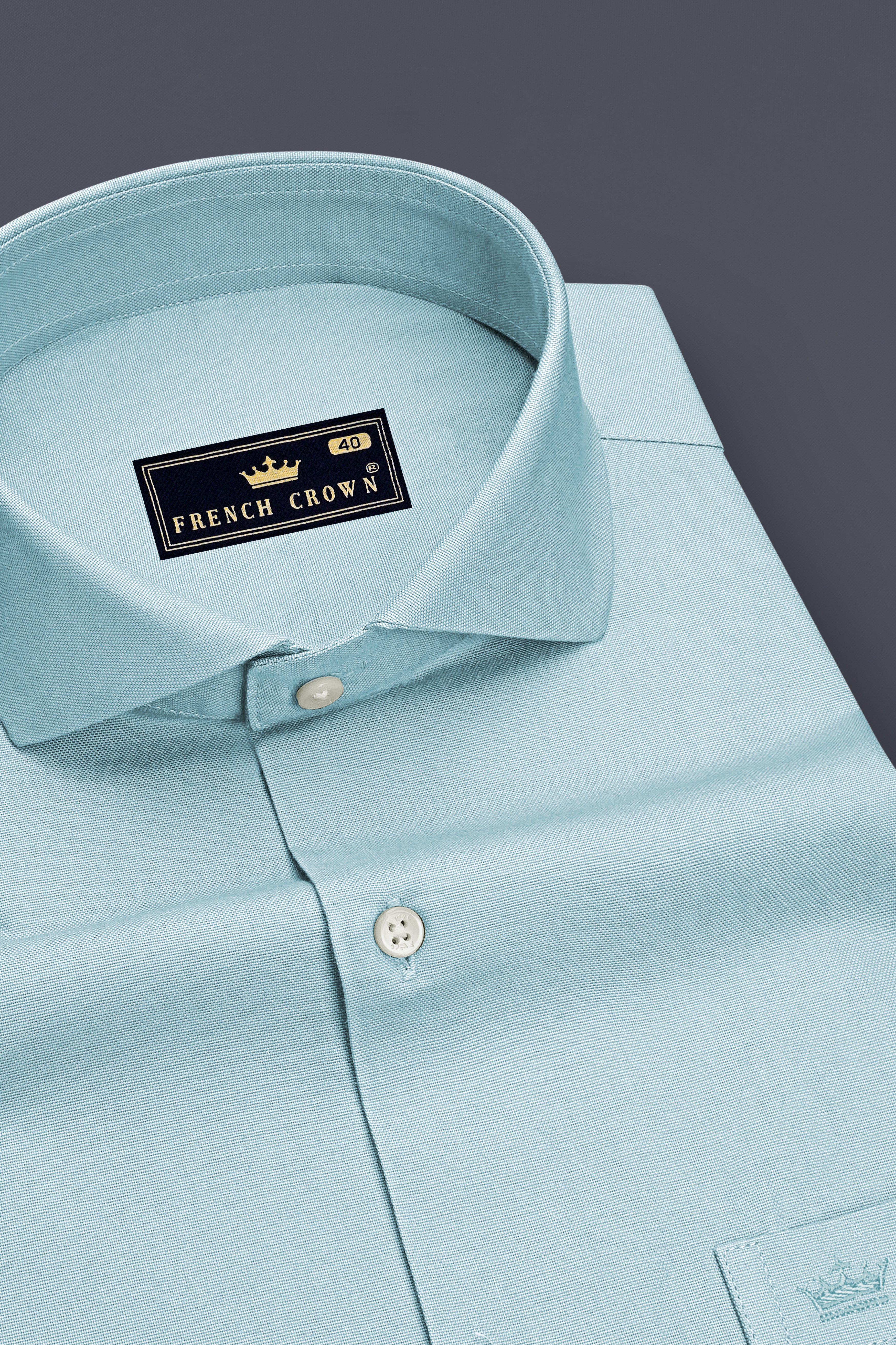 Verdel-Jungle Mist Green Oxford Premium Cotton Dress Cut Away Shirt