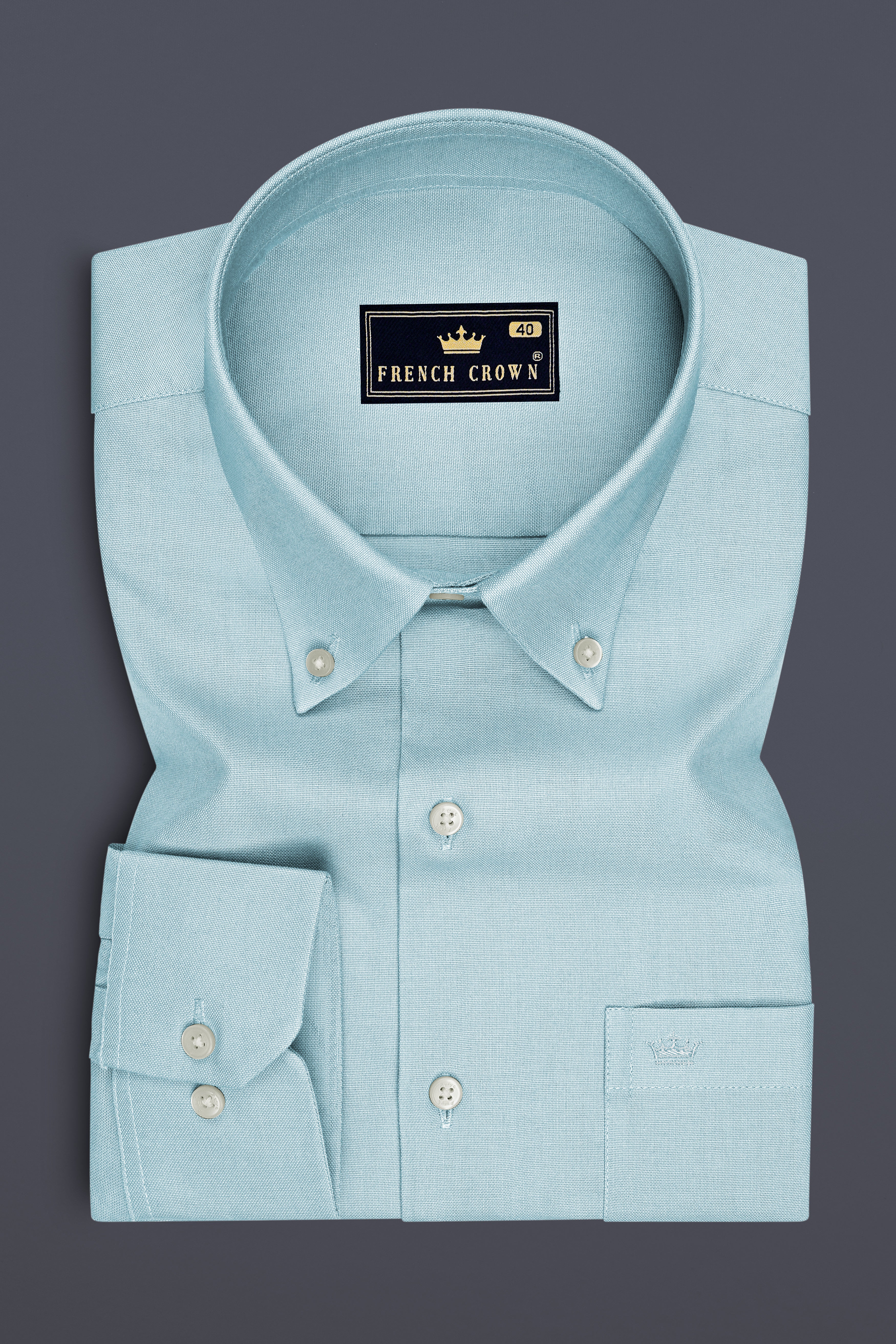 Verdel-Jungle Mist Green Oxford Premium Cotton Dress Button Down Shirt