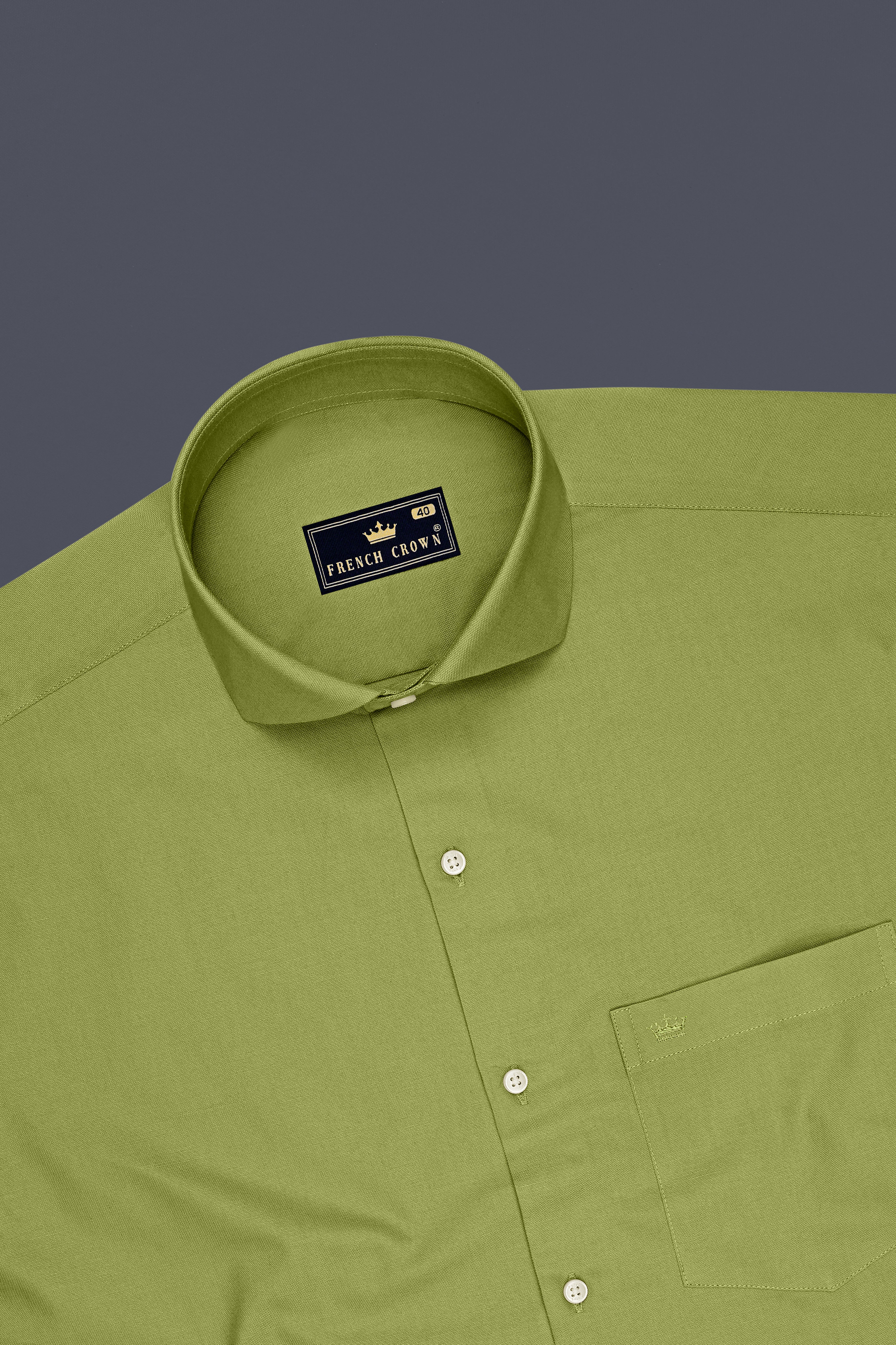 Mossen-Sycamore Green Oxford Premium Cotton Dress Cut Away Shirt
