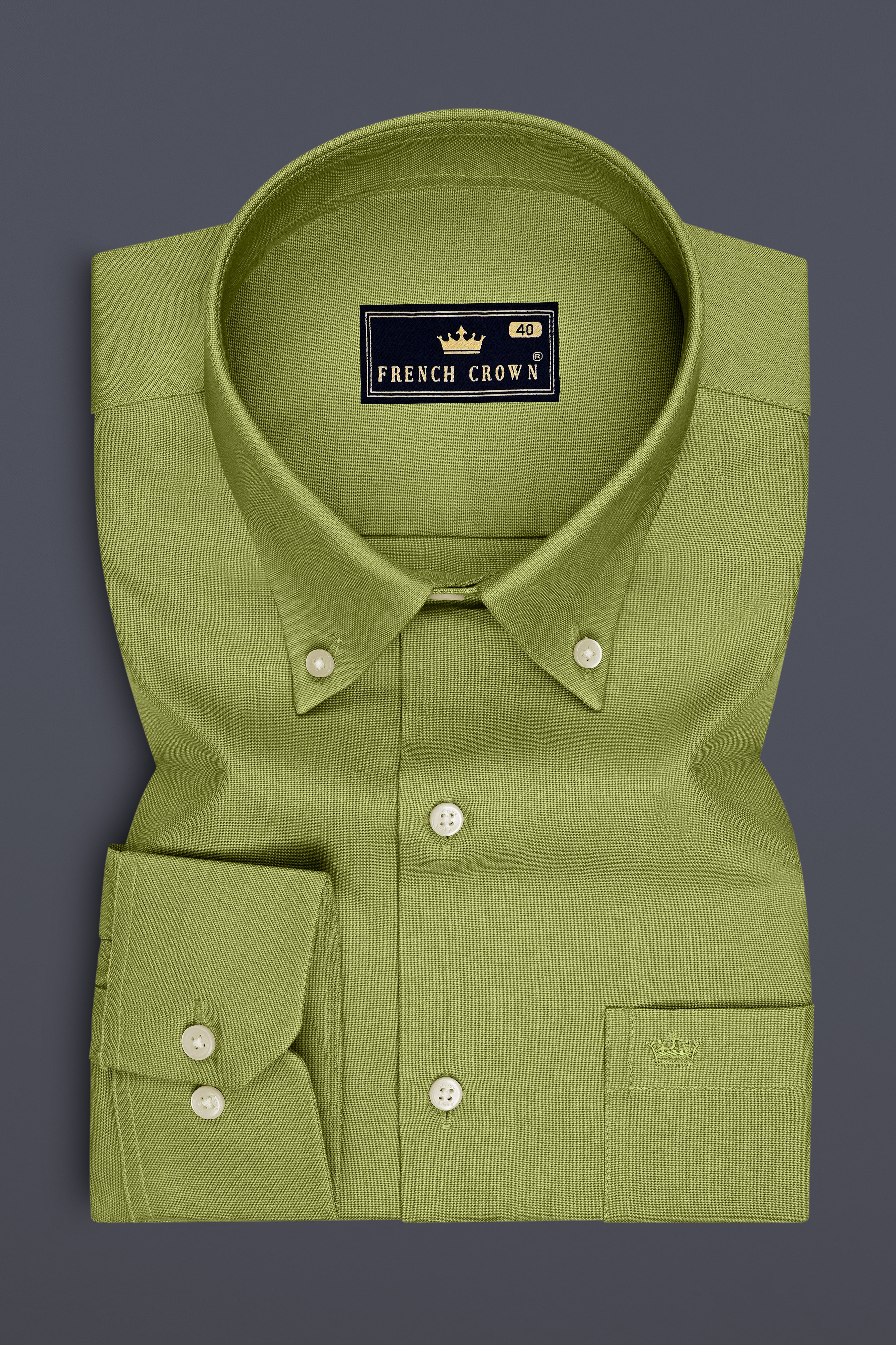 Mossen-Sycamore Green Oxford Premium Cotton Dress Button Down Shirt