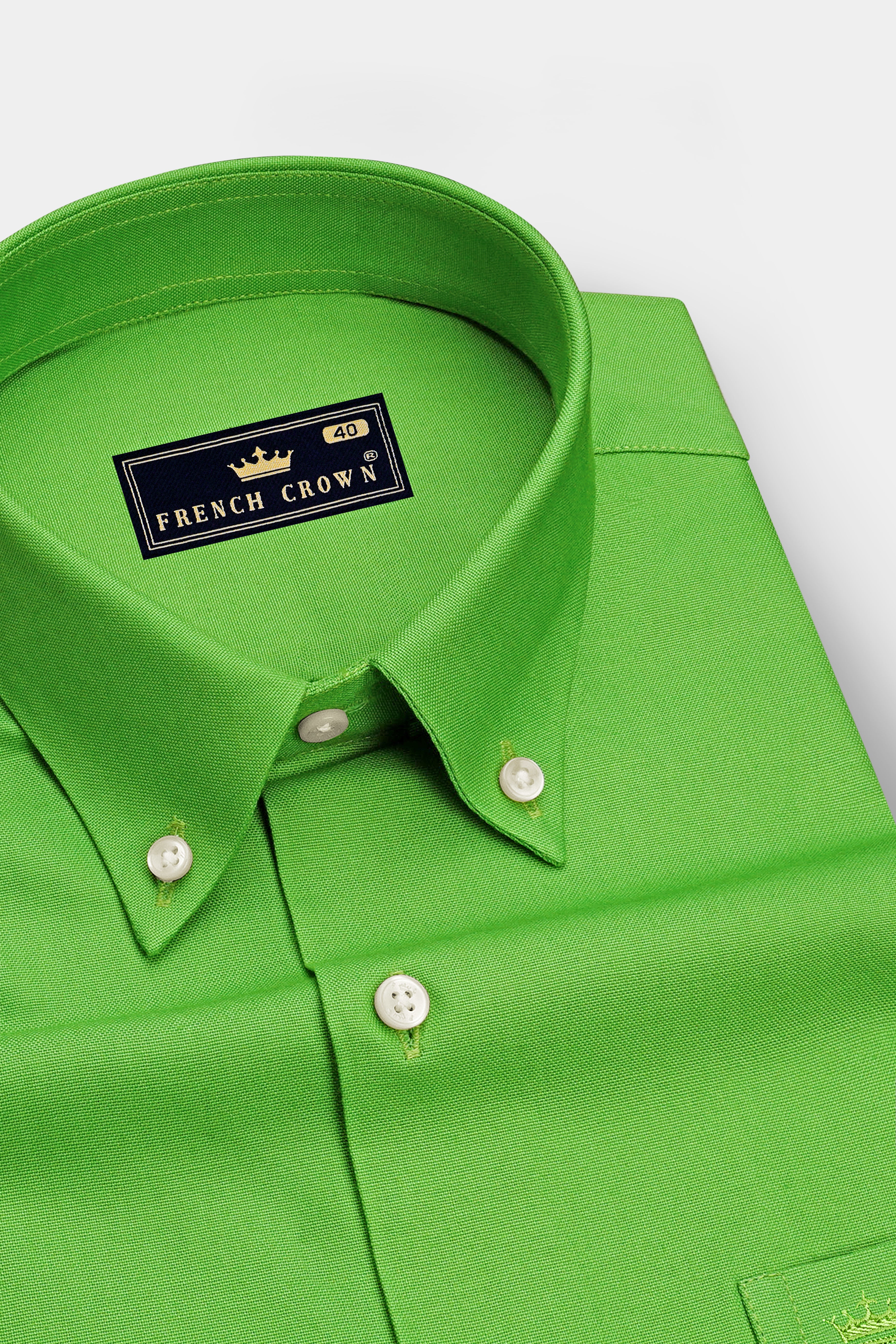Virent-Mantis Green Oxford Premium Cotton Dress Button Down Shirt