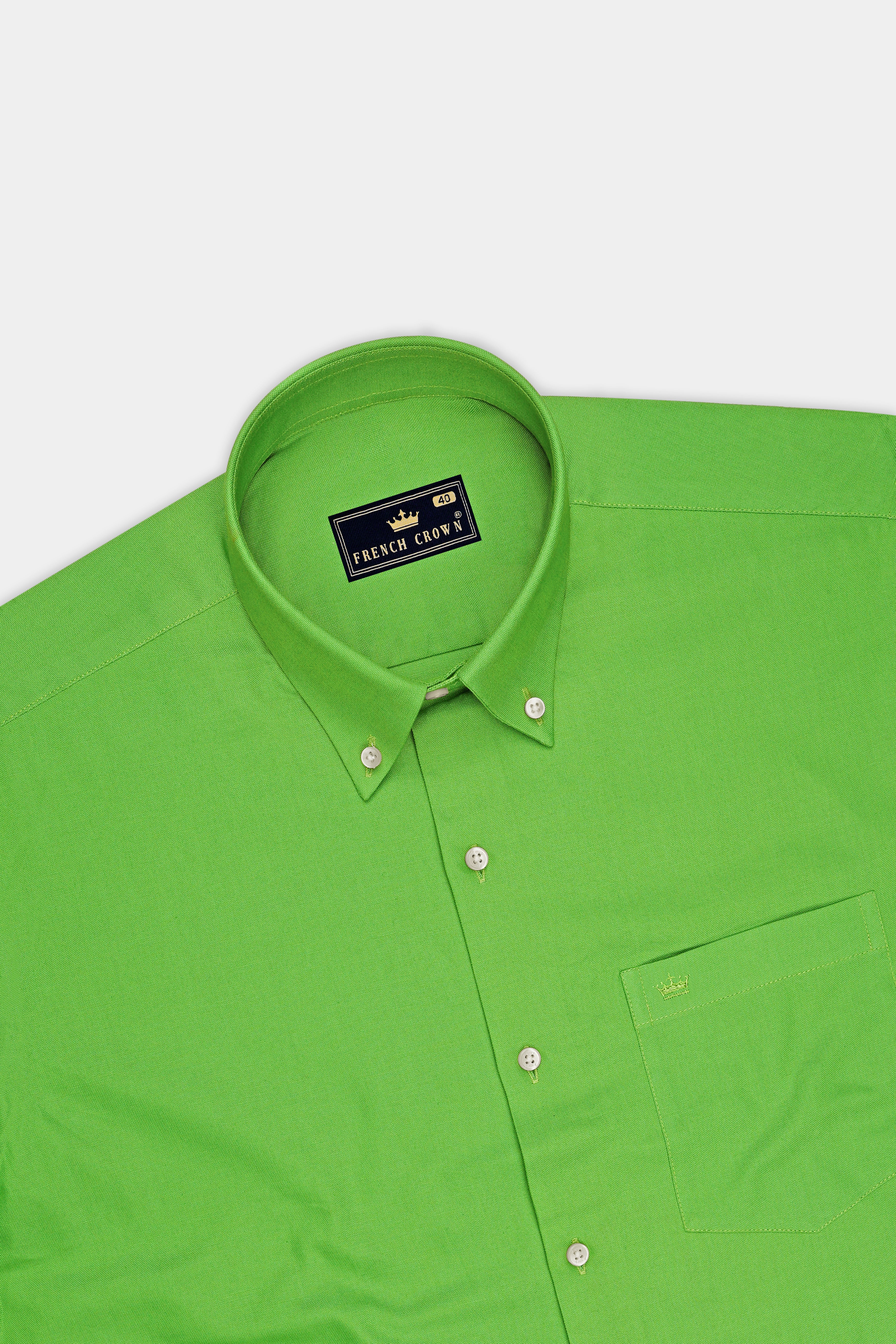 Virent-Mantis Green Oxford Premium Cotton Dress Button Down Shirt