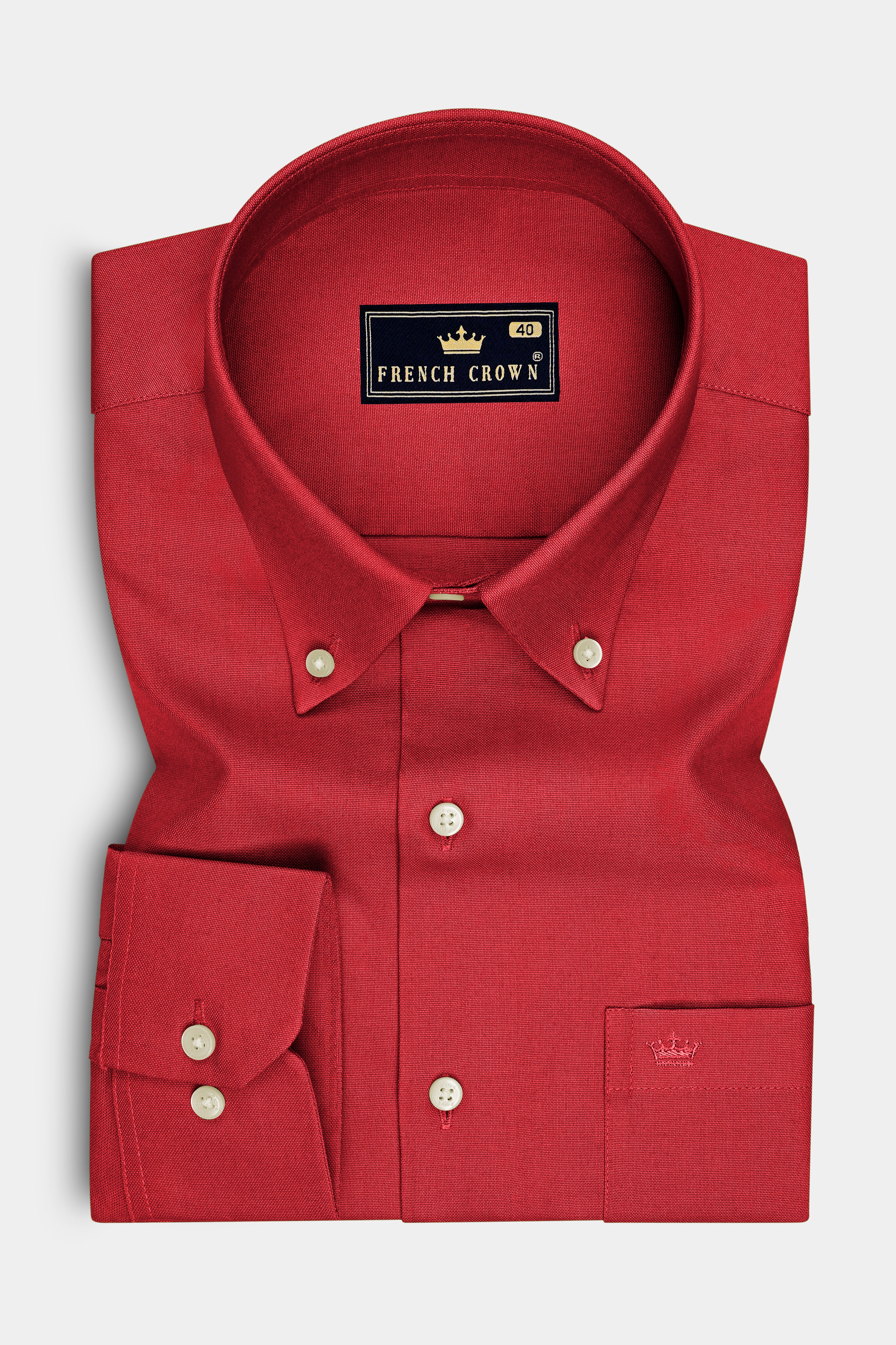 Sorin-Persian Red  Oxford Premium Cotton Dress Button Down Shirt