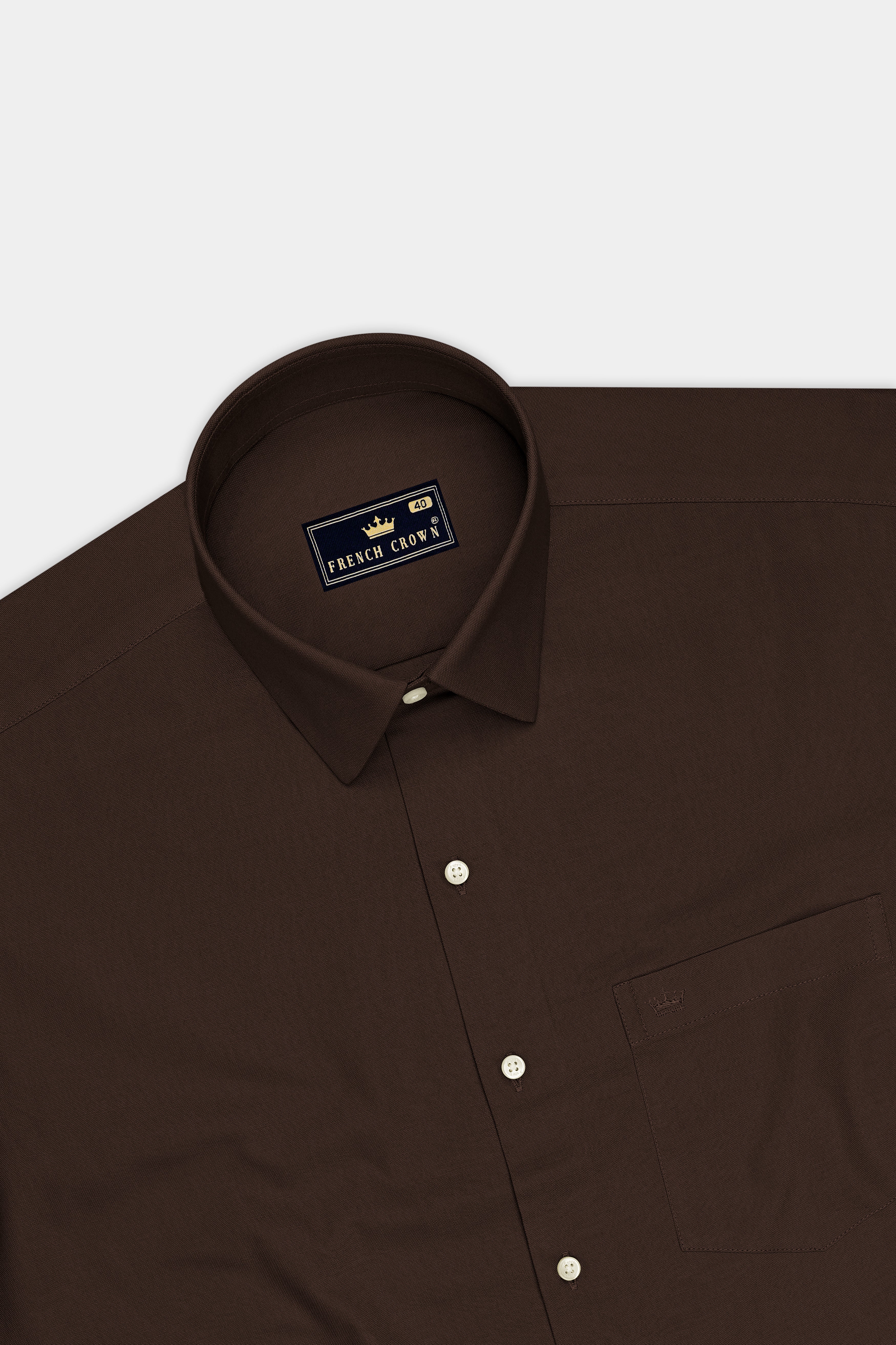 Russet-Iroko Brown Oxford Premium Cotton Dress Shirt
