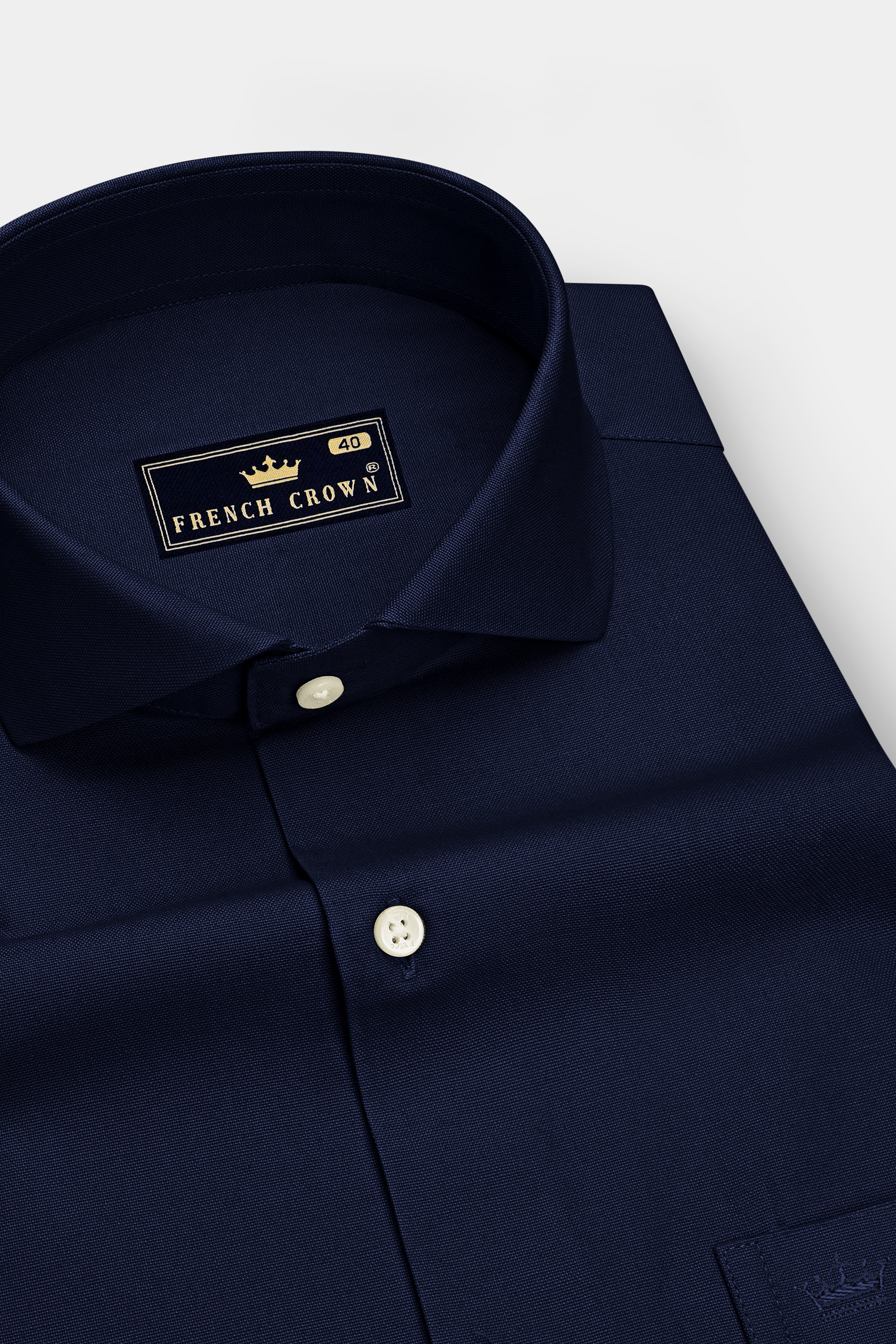 Noctis-Firefly Navy Oxford Premium Cotton Dress Cut Away Shirt