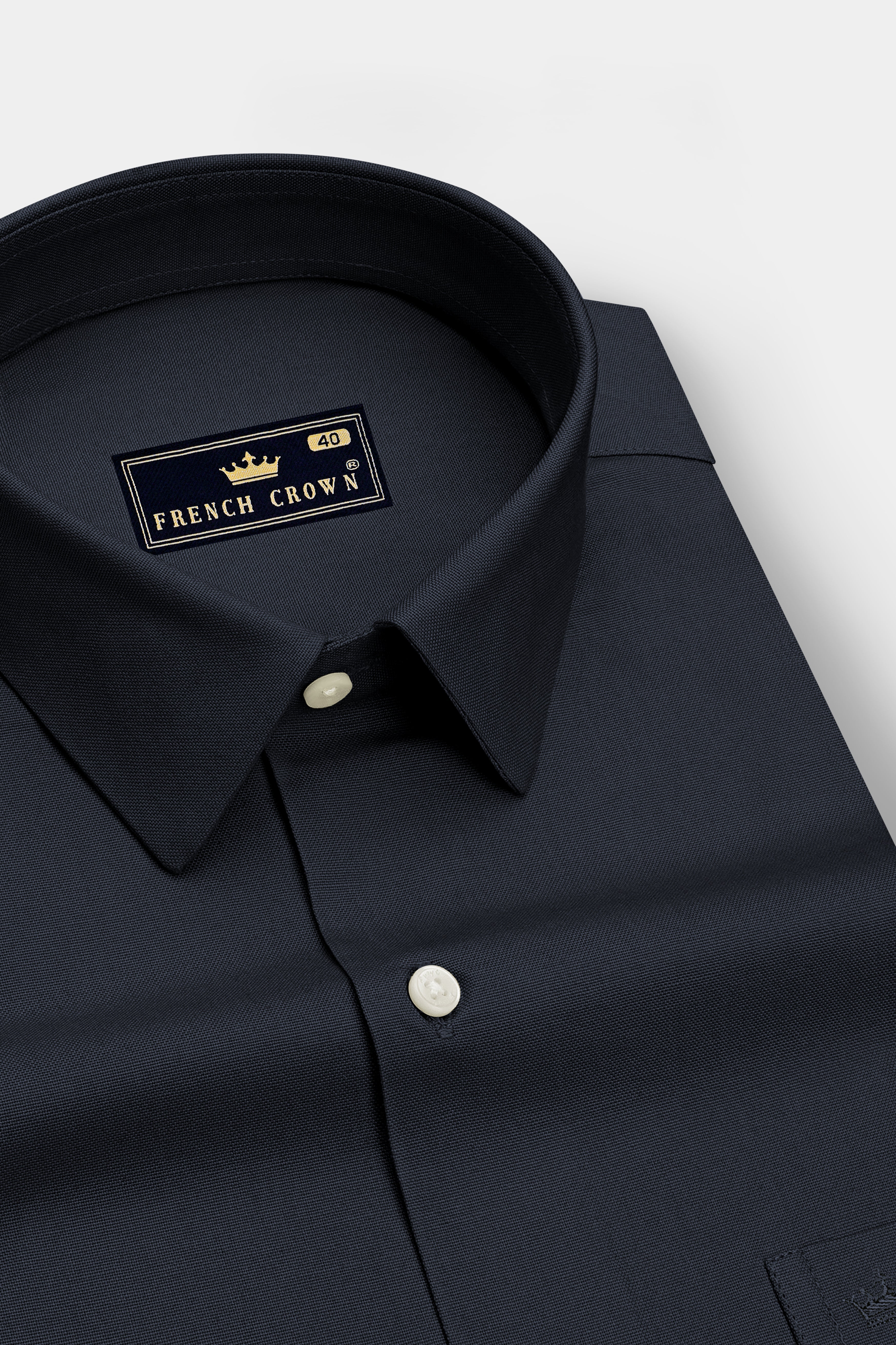 Slateon-Charcoal Grey Oxford Premium Cotton Dress Shirt