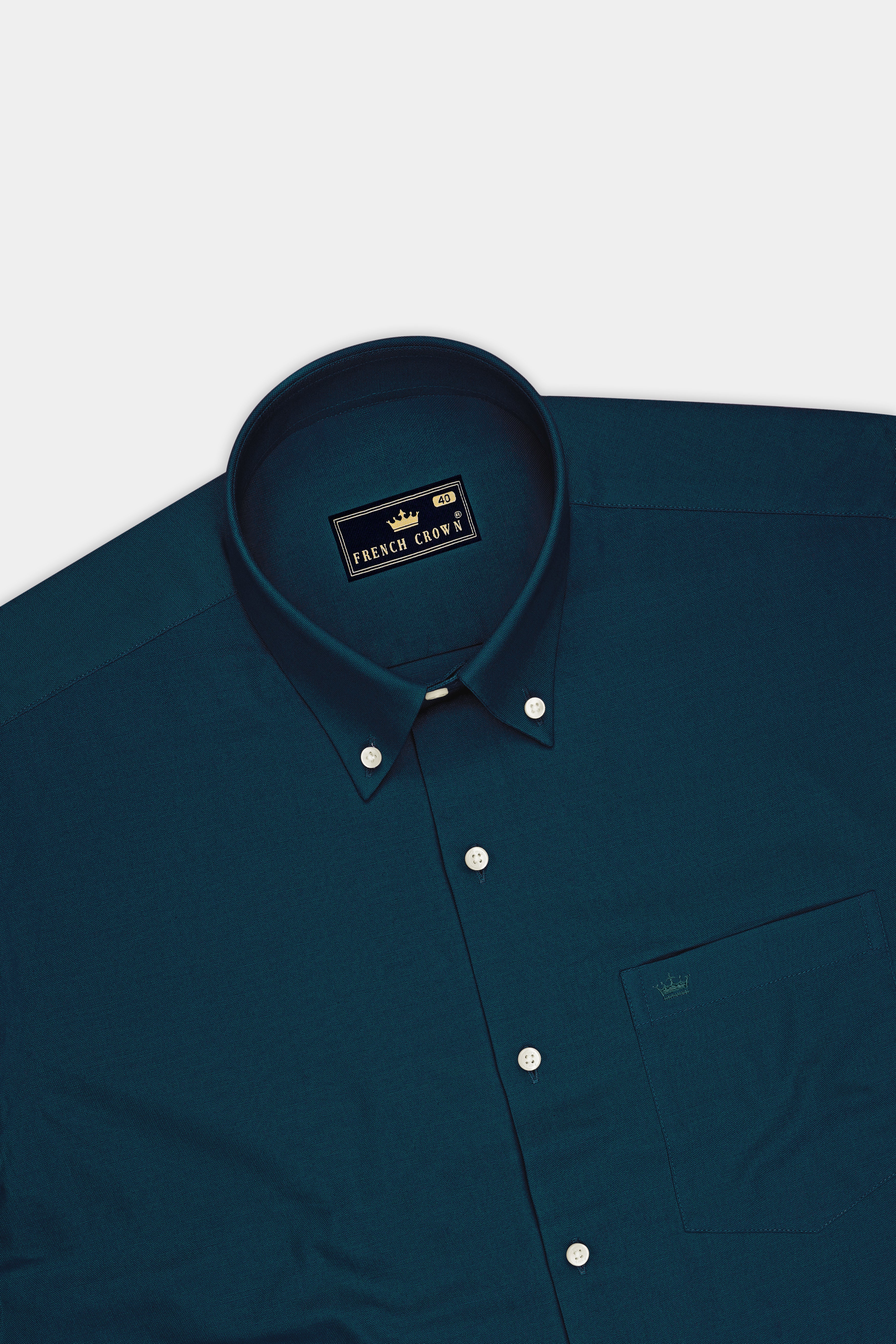 Virenzo-Teal Green Oxford Premium Cotton Dress Button Down Shirt