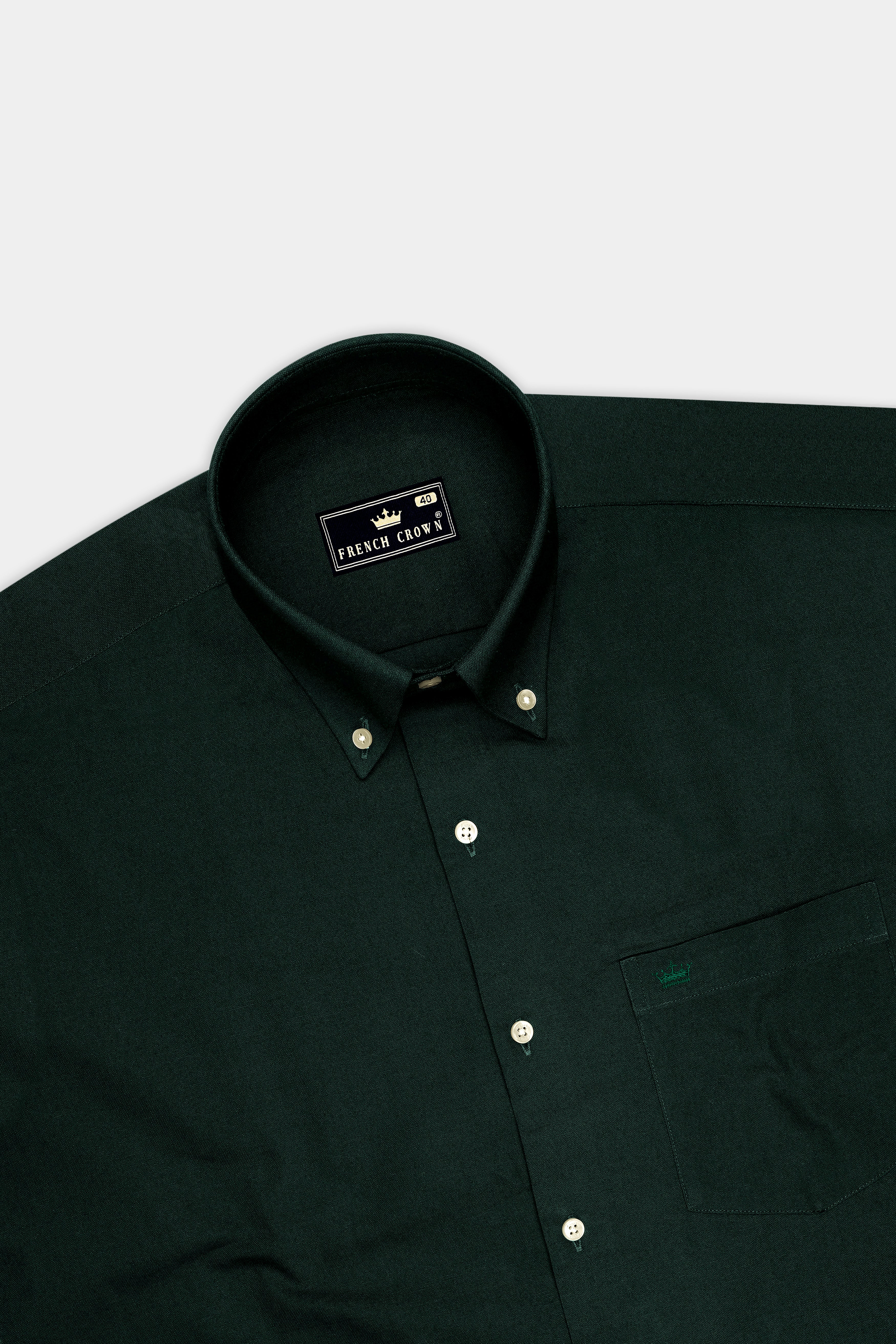 Mossen-Bush Green Oxford Premium Cotton Dress Button Down Shirt