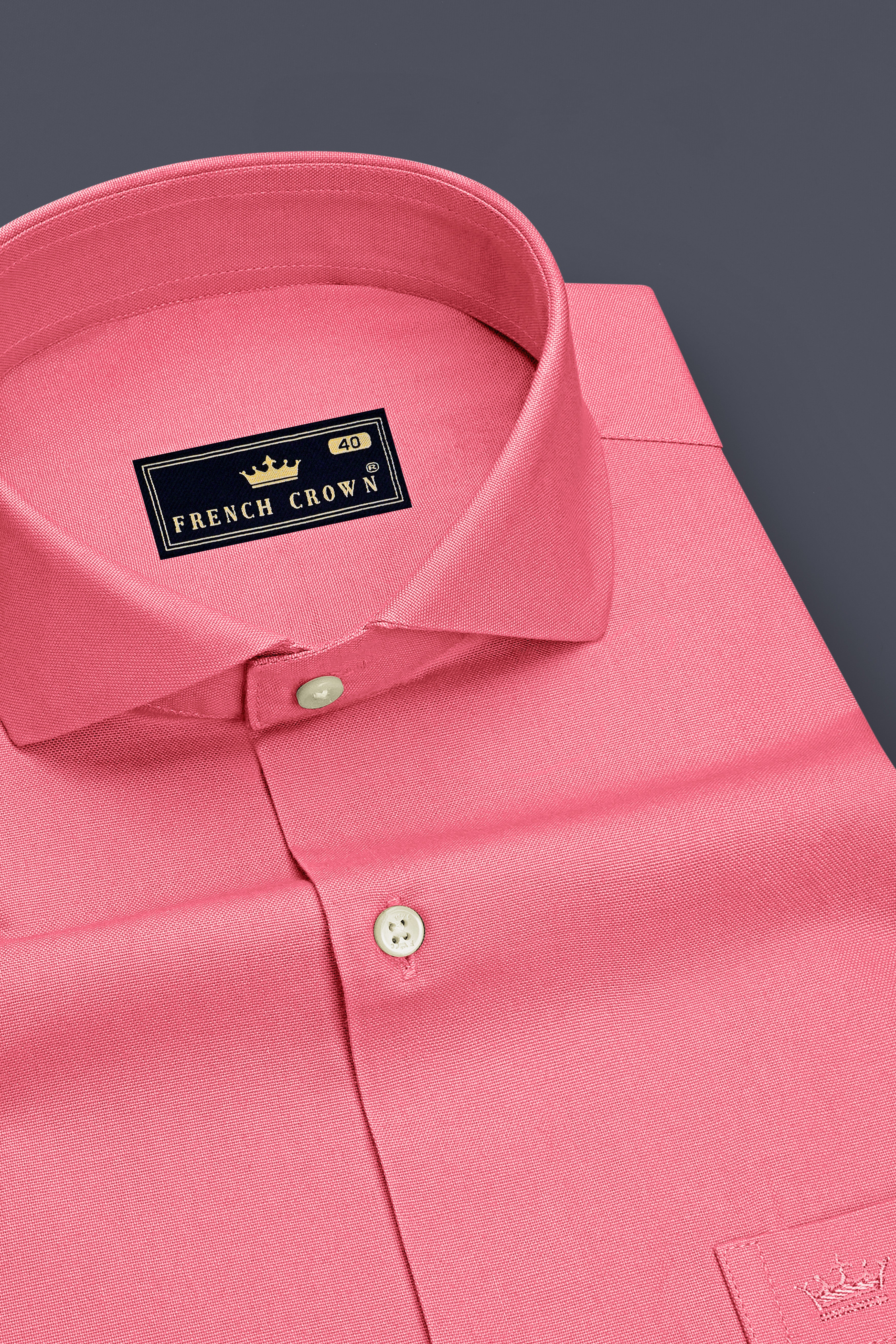 Pechelle-Geraldine Peach Oxford Premium Cotton Dress Cut Away Shirt