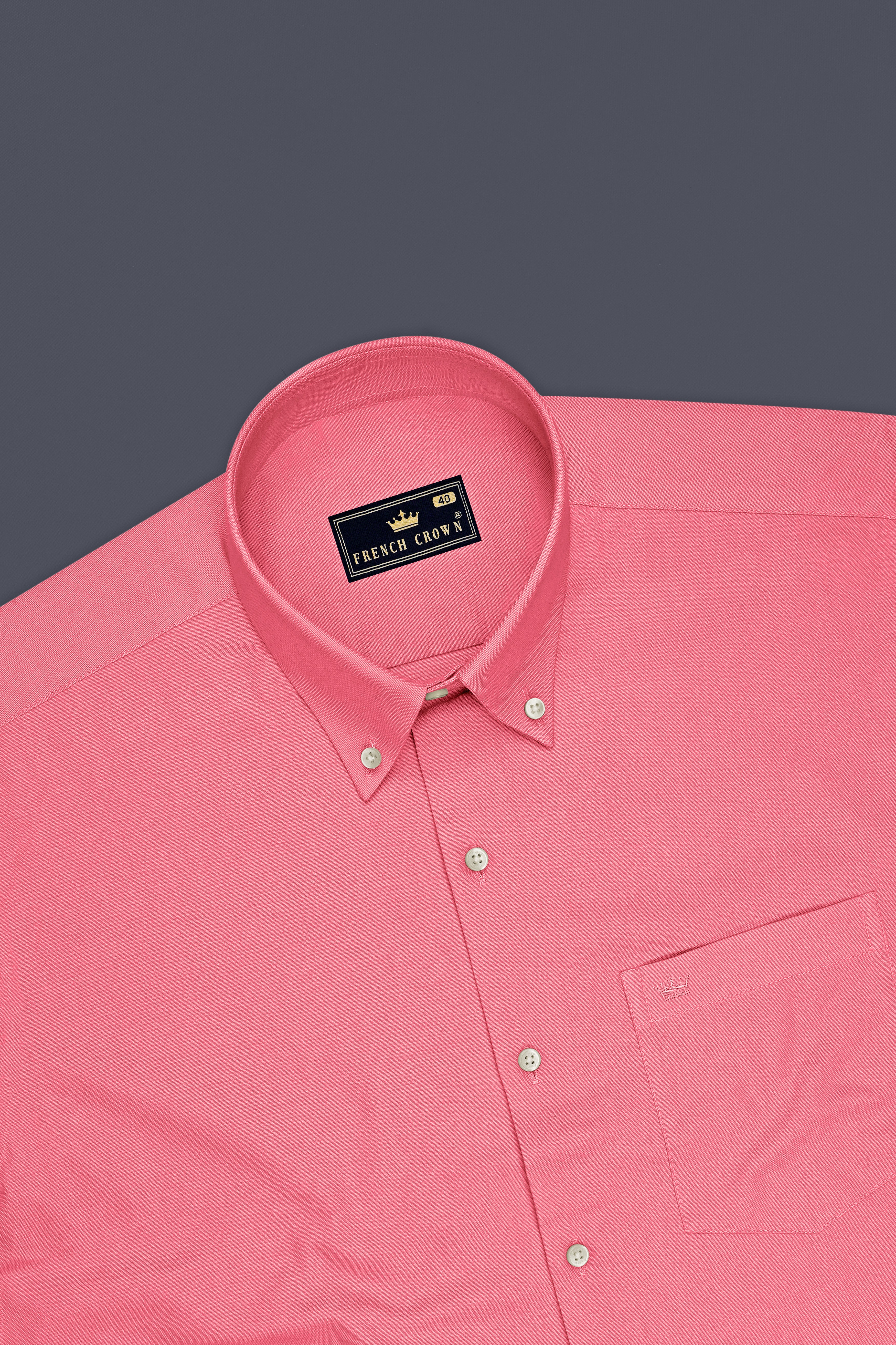 Pechelle-Geraldine Peach Oxford Premium Cotton Dress Button Down Shirt