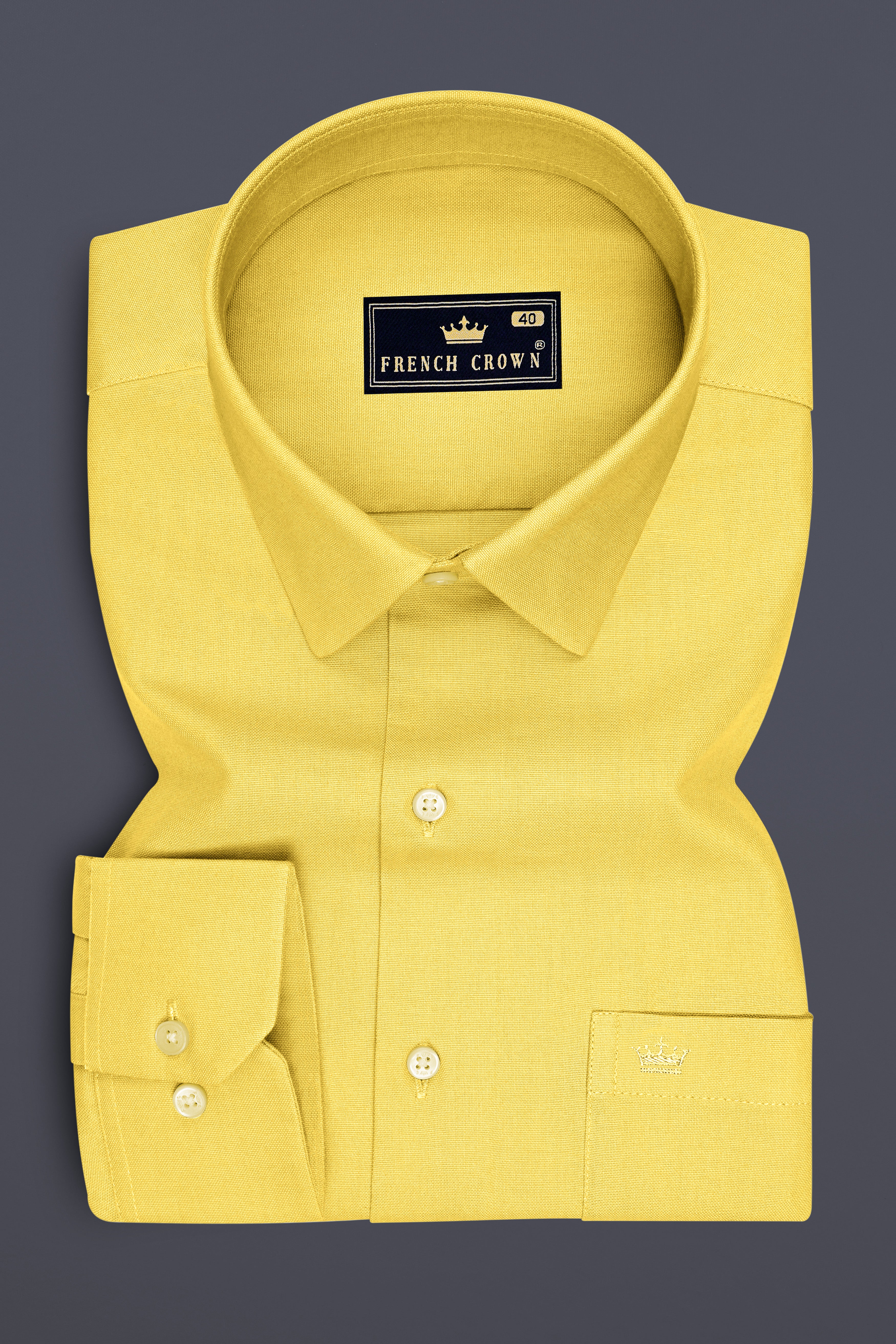 Soleil-Sunshine Yellow Oxford Premium Cotton Dress Shirt
