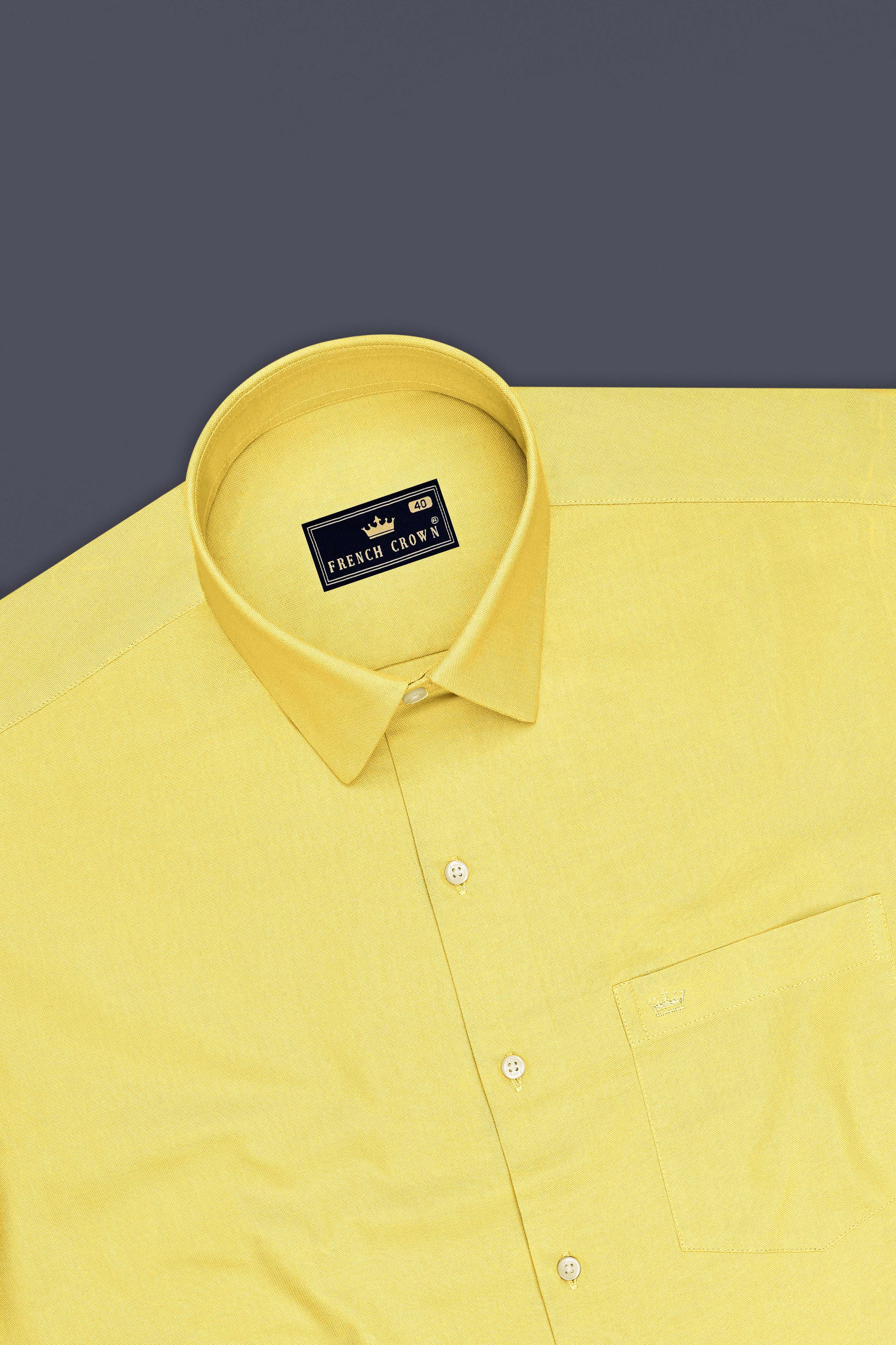 Soleil-Sunshine Yellow Oxford Premium Cotton Dress Shirt