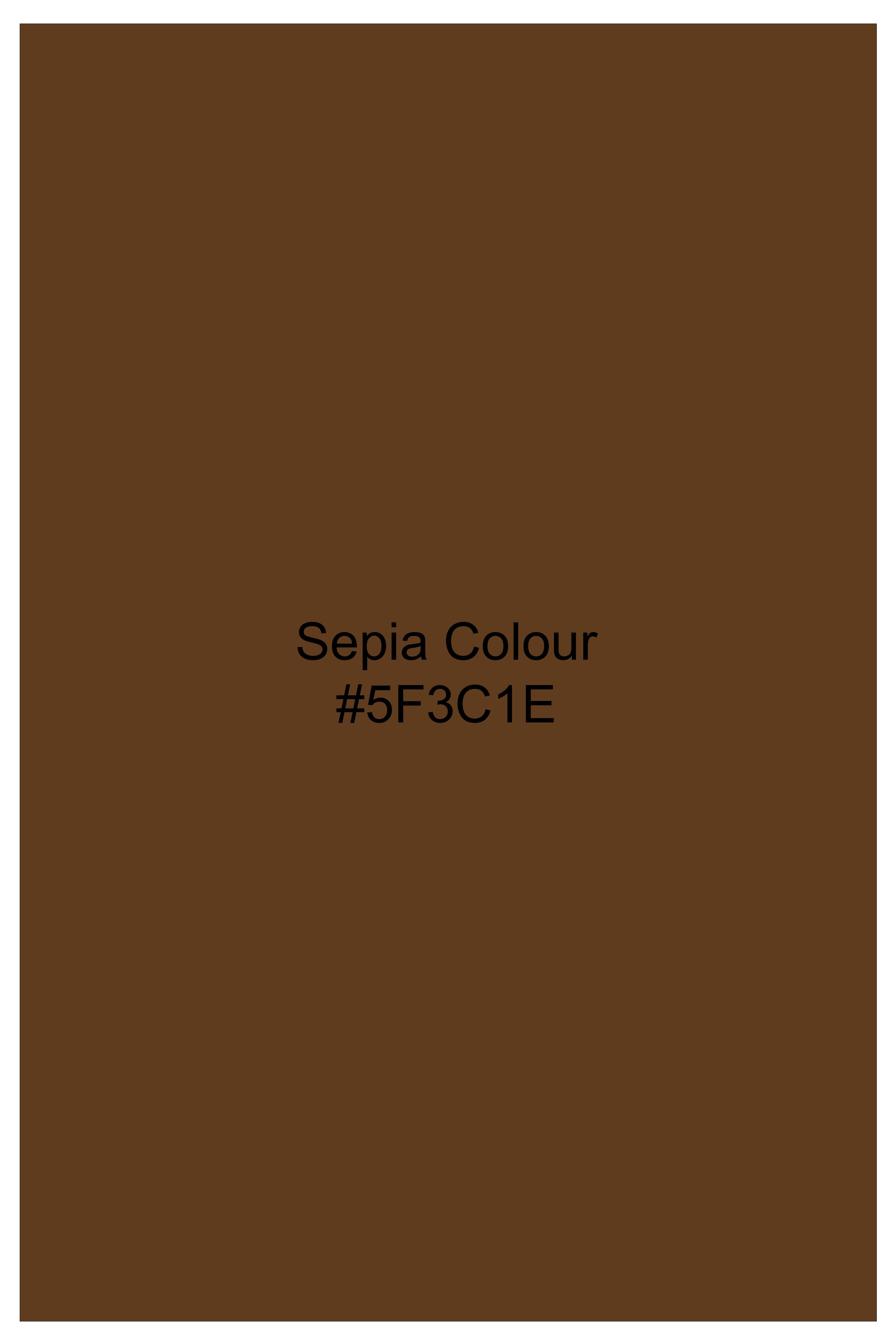 Ruston-Sepia Brown Oxford Premium Cotton Dress Cut Away Shirt