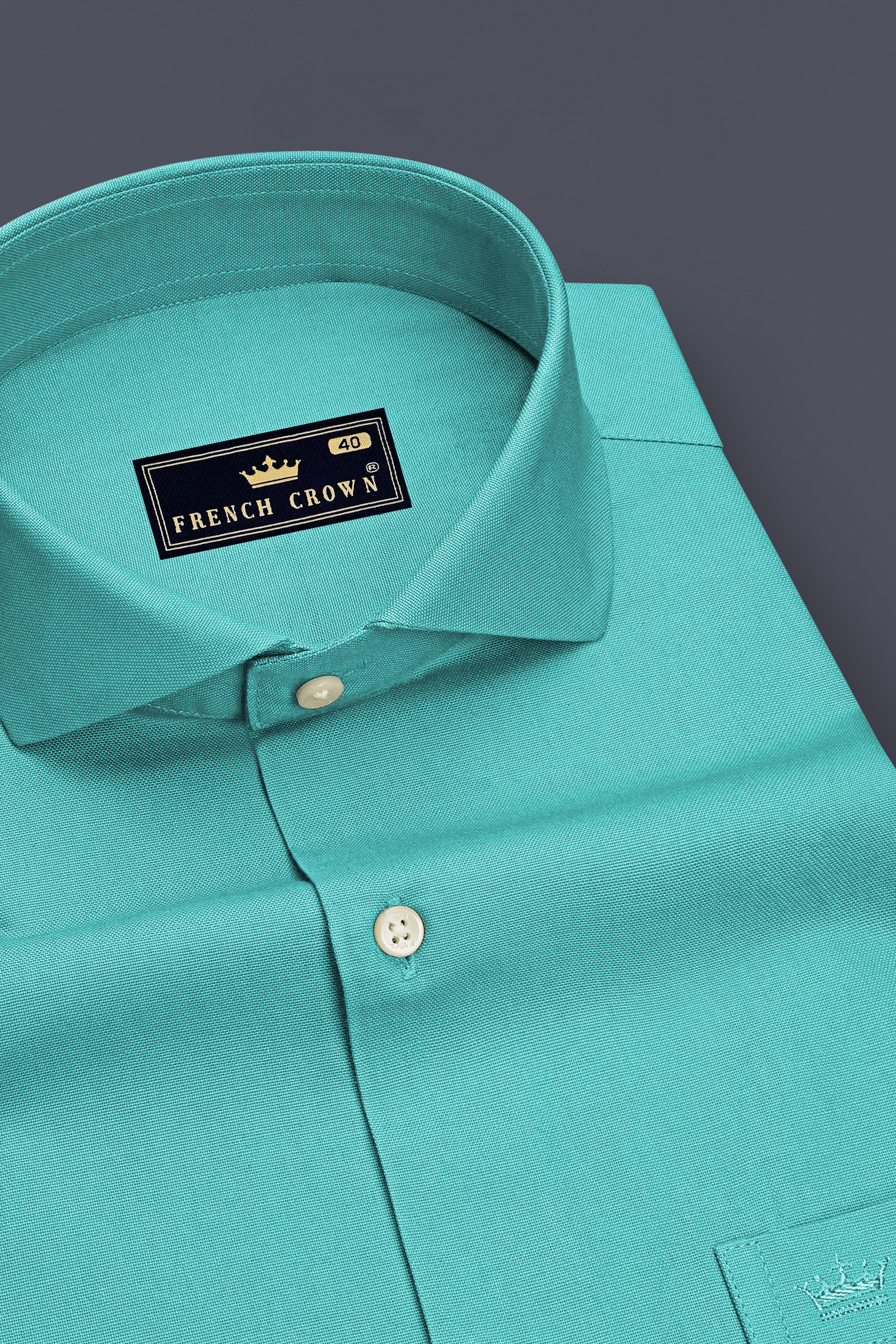 Arden-Viking Green Oxford Premium Cotton Dress Cut Away Shirt
