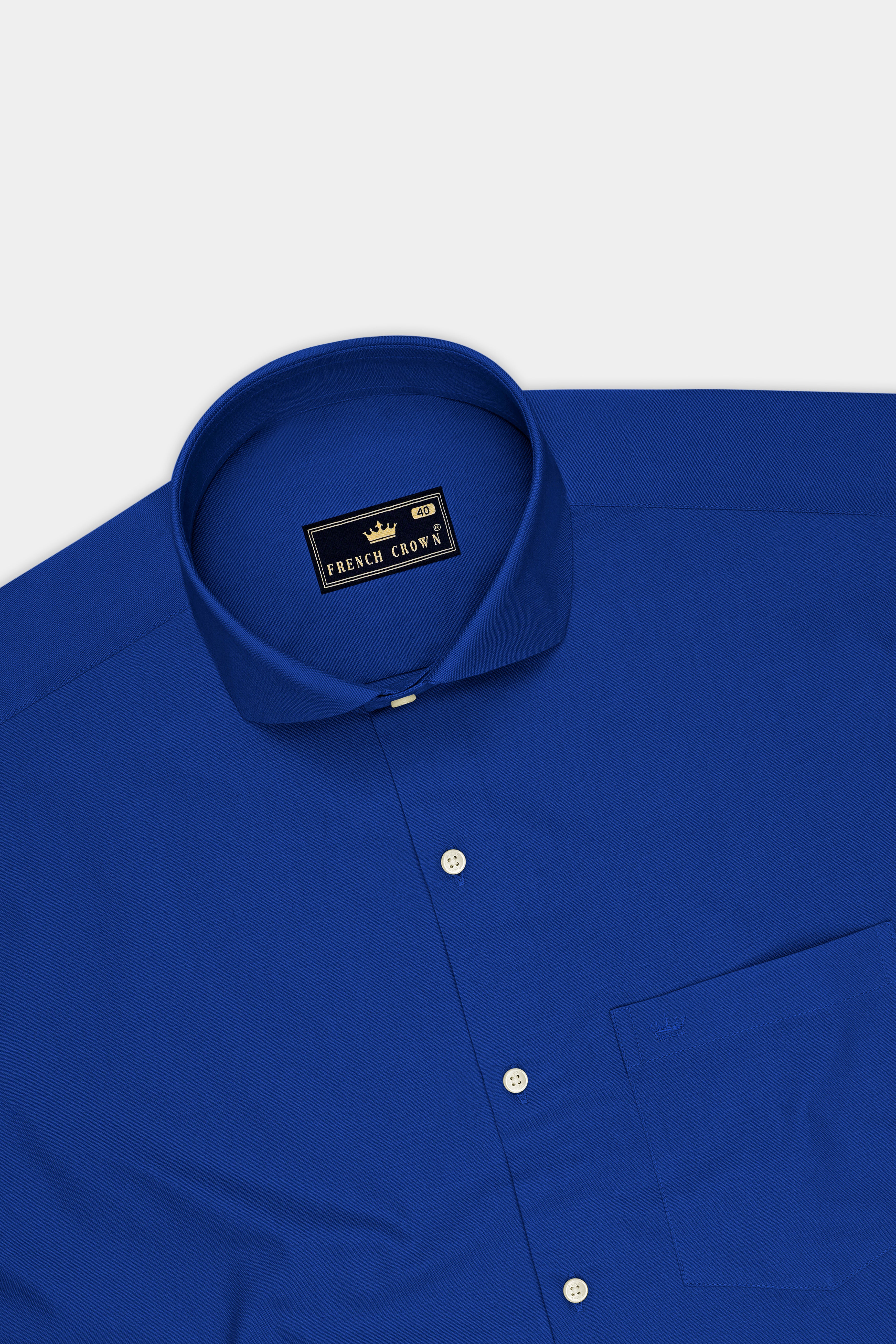 Majesty-Royal Blue Oxford Premium Cotton Dress Cut Away Shirt