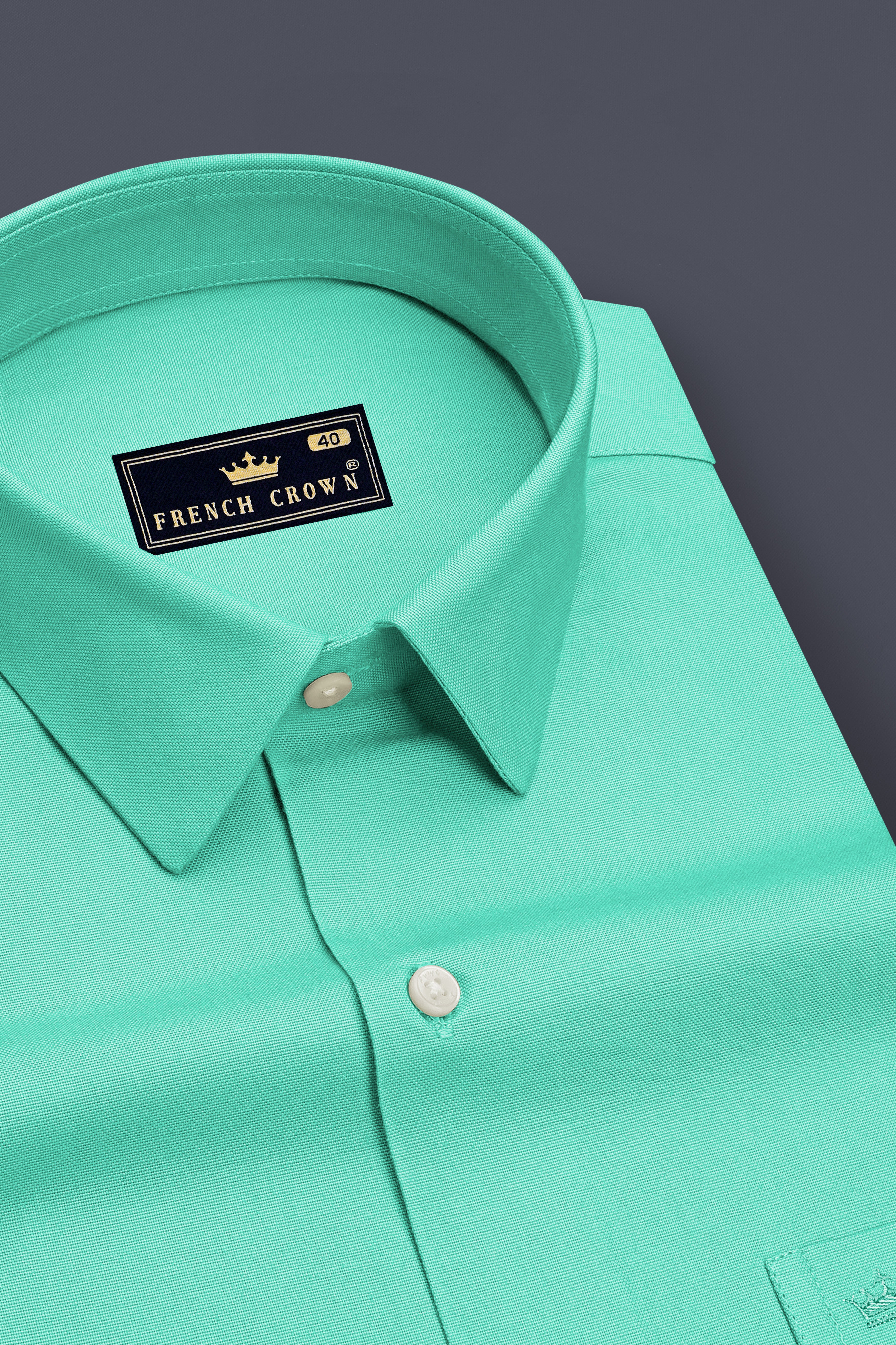 Olvian-Bermude Green Oxford Premium Cotton Dress Shirt