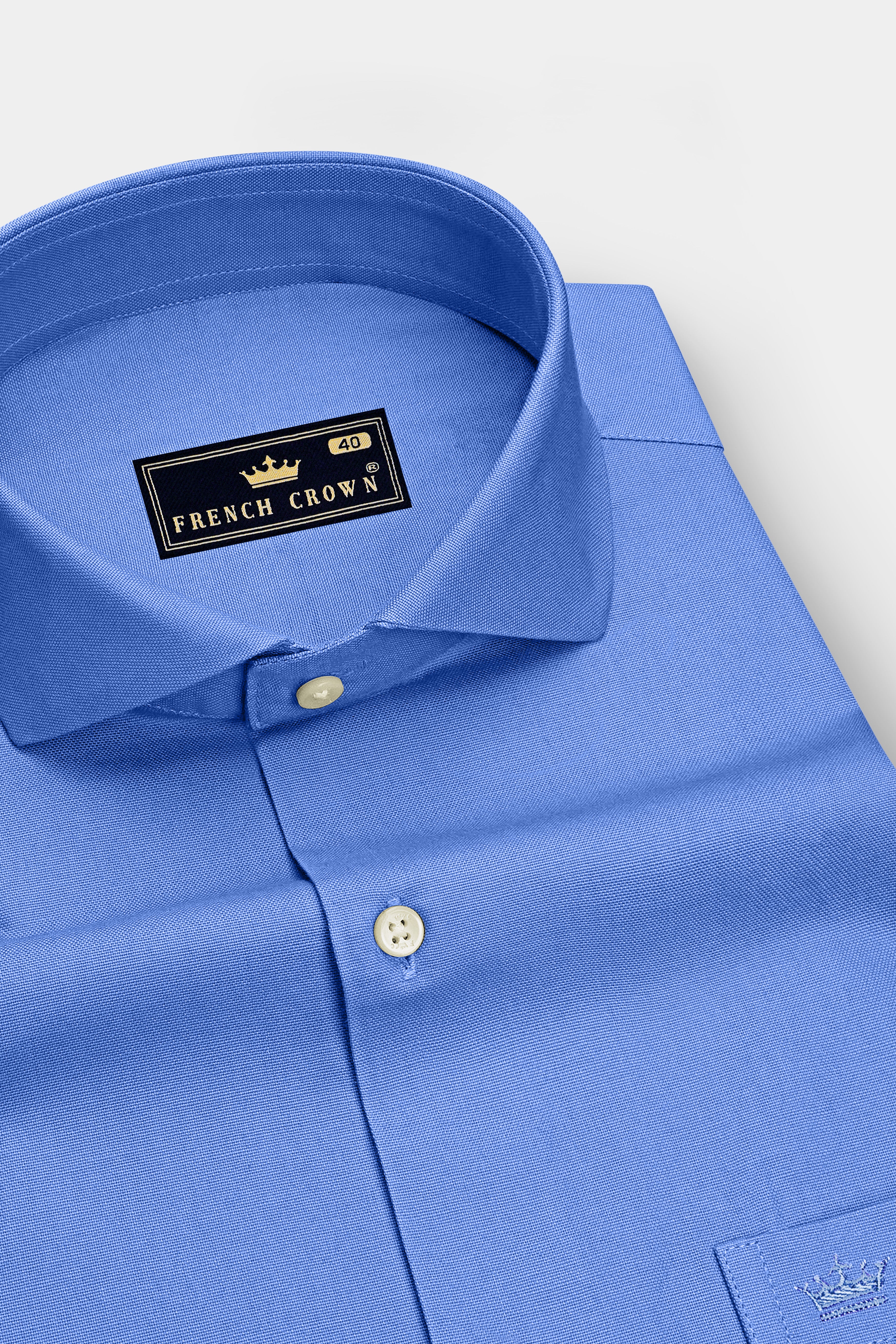 Ciel-Cornflower Blue Oxford Premium Cotton Dress Cut Away Shirt