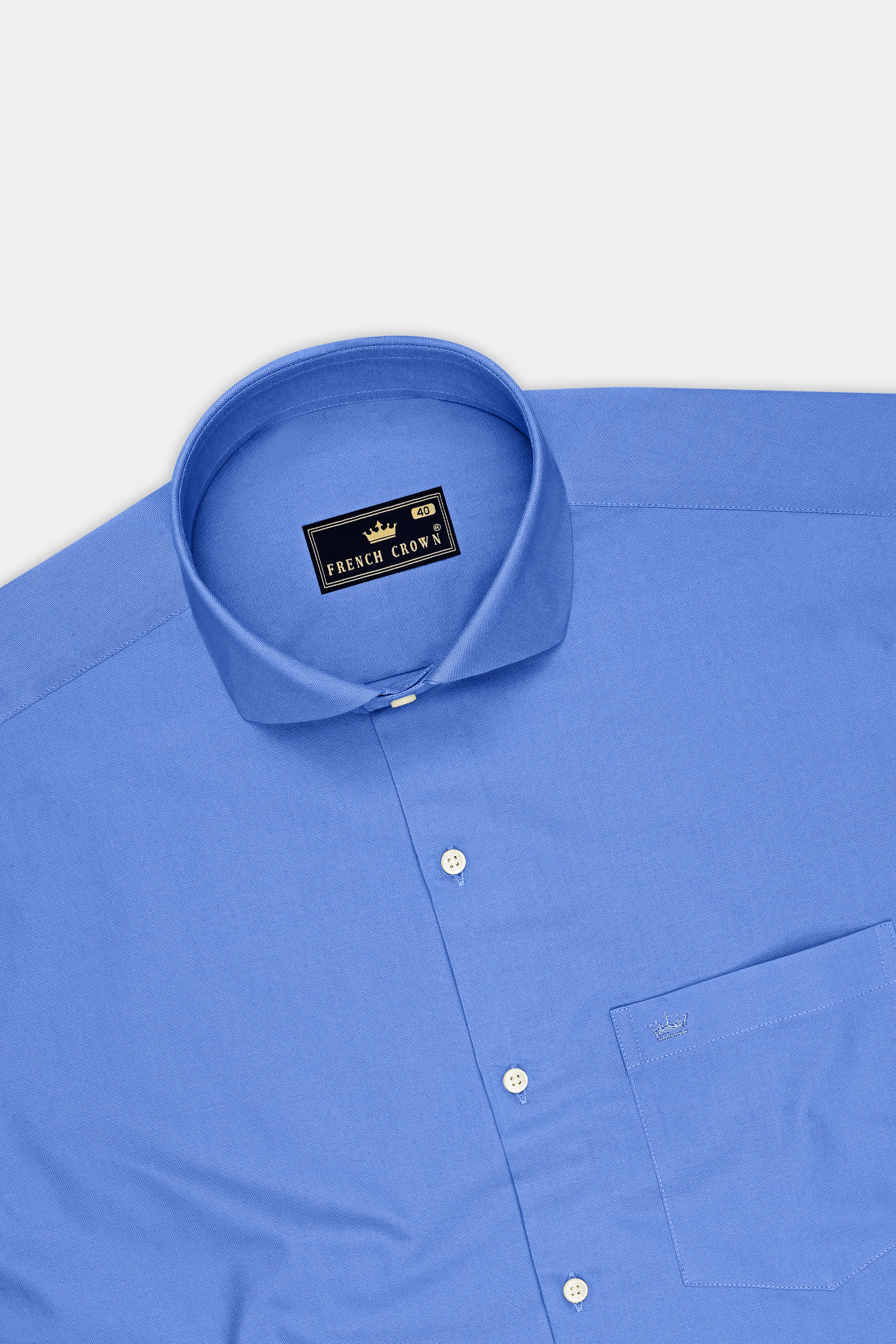 Ciel-Cornflower Blue Oxford Premium Cotton Dress Cut Away Shirt