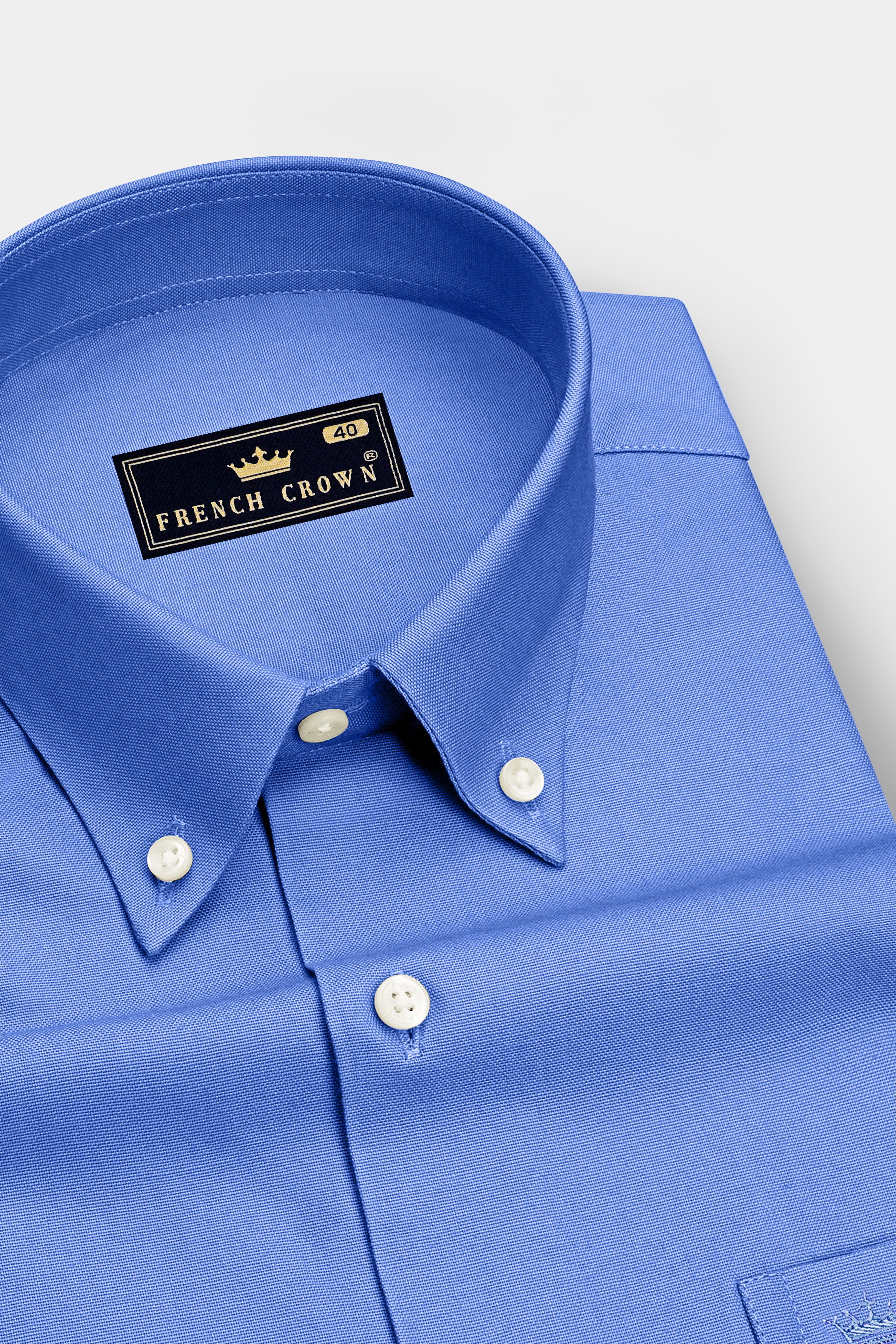 Ciel-Cornflower Blue Oxford Premium Cotton Dress Button Down Shirt