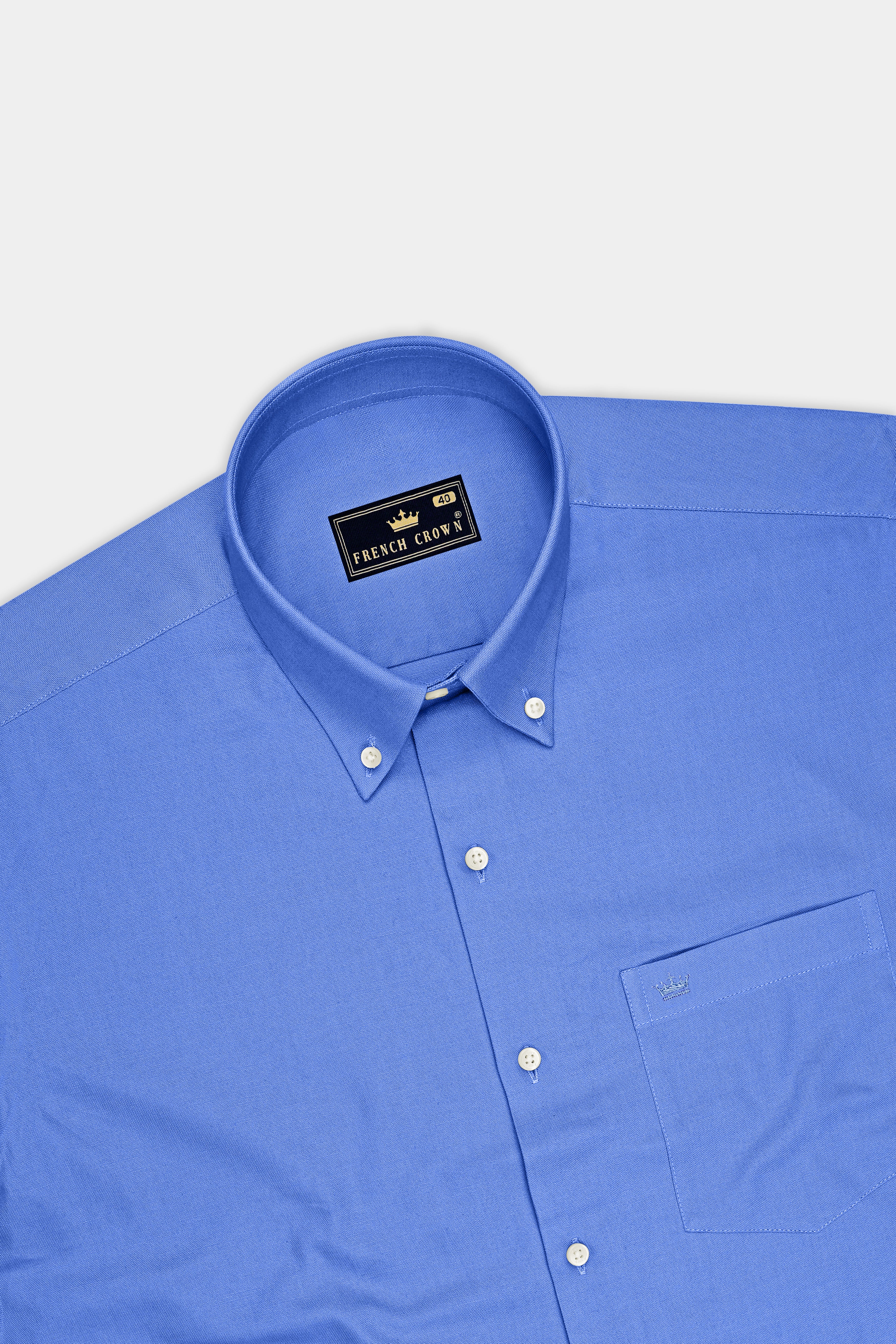 Ciel-Cornflower Blue Oxford Premium Cotton Dress Button Down Shirt