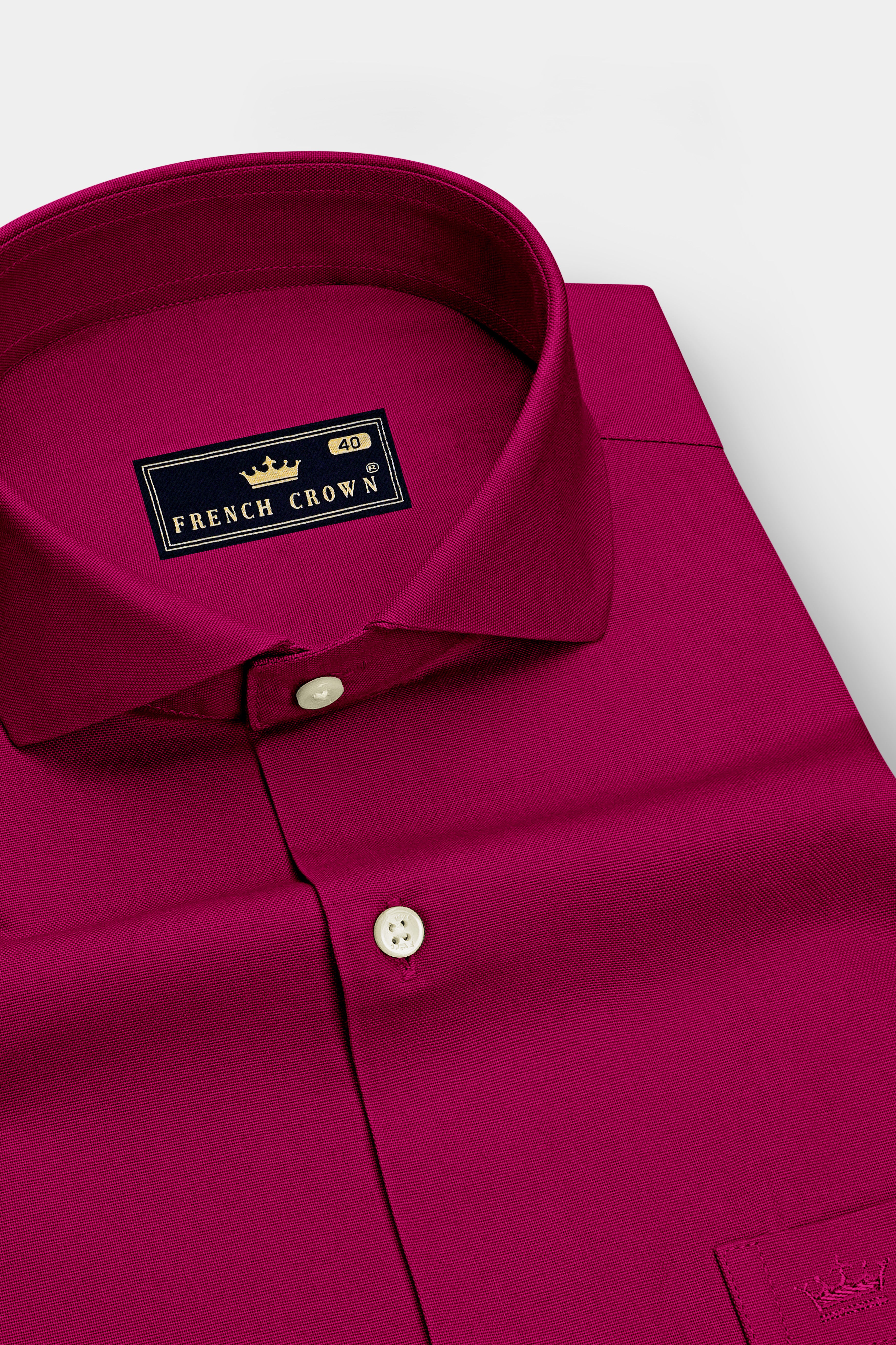 Roselle-Mulberry Pink Oxford Premium Cotton Dress Cut Away Shirt