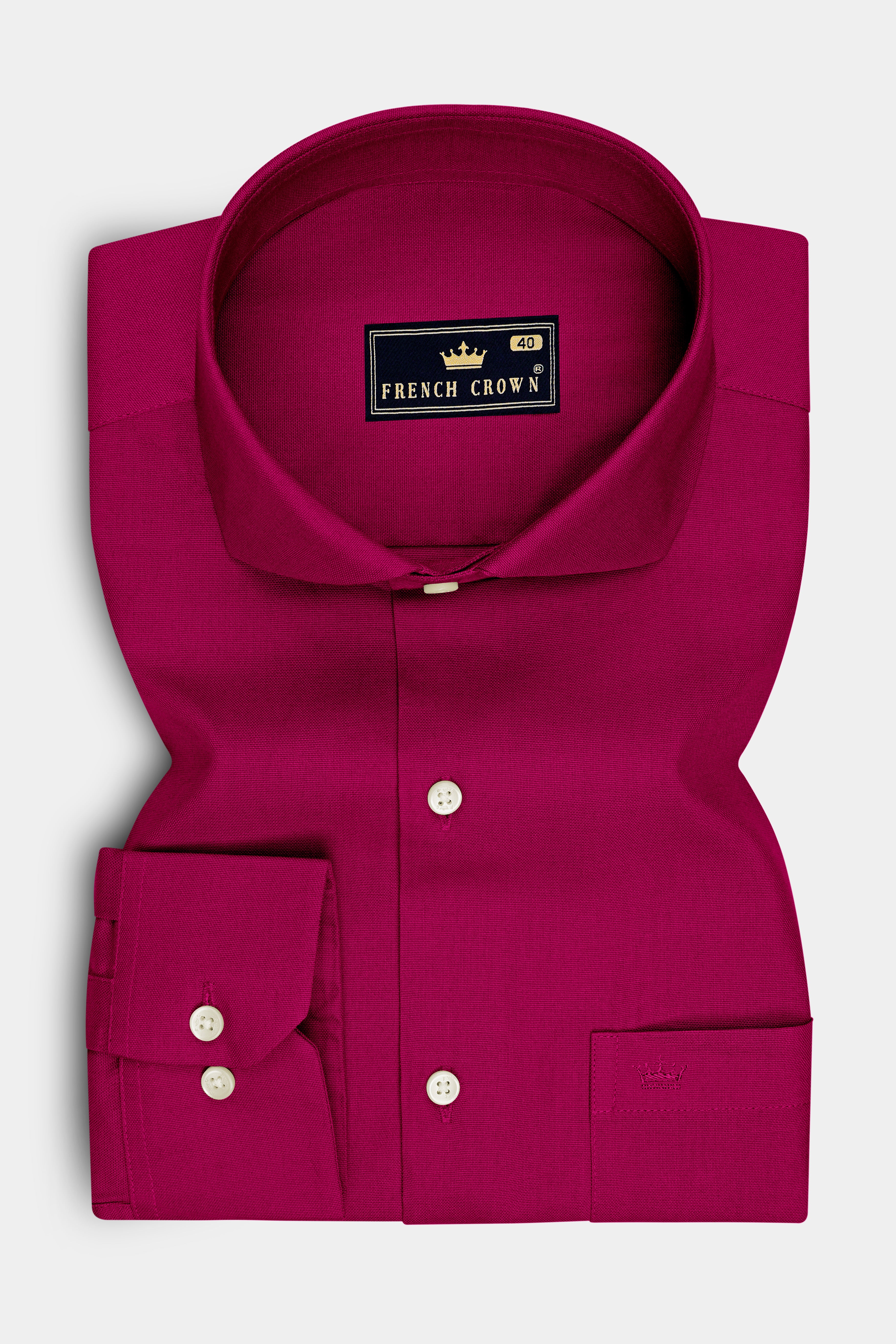 Roselle-Mulberry Pink Oxford Premium Cotton Dress Cut Away Shirt