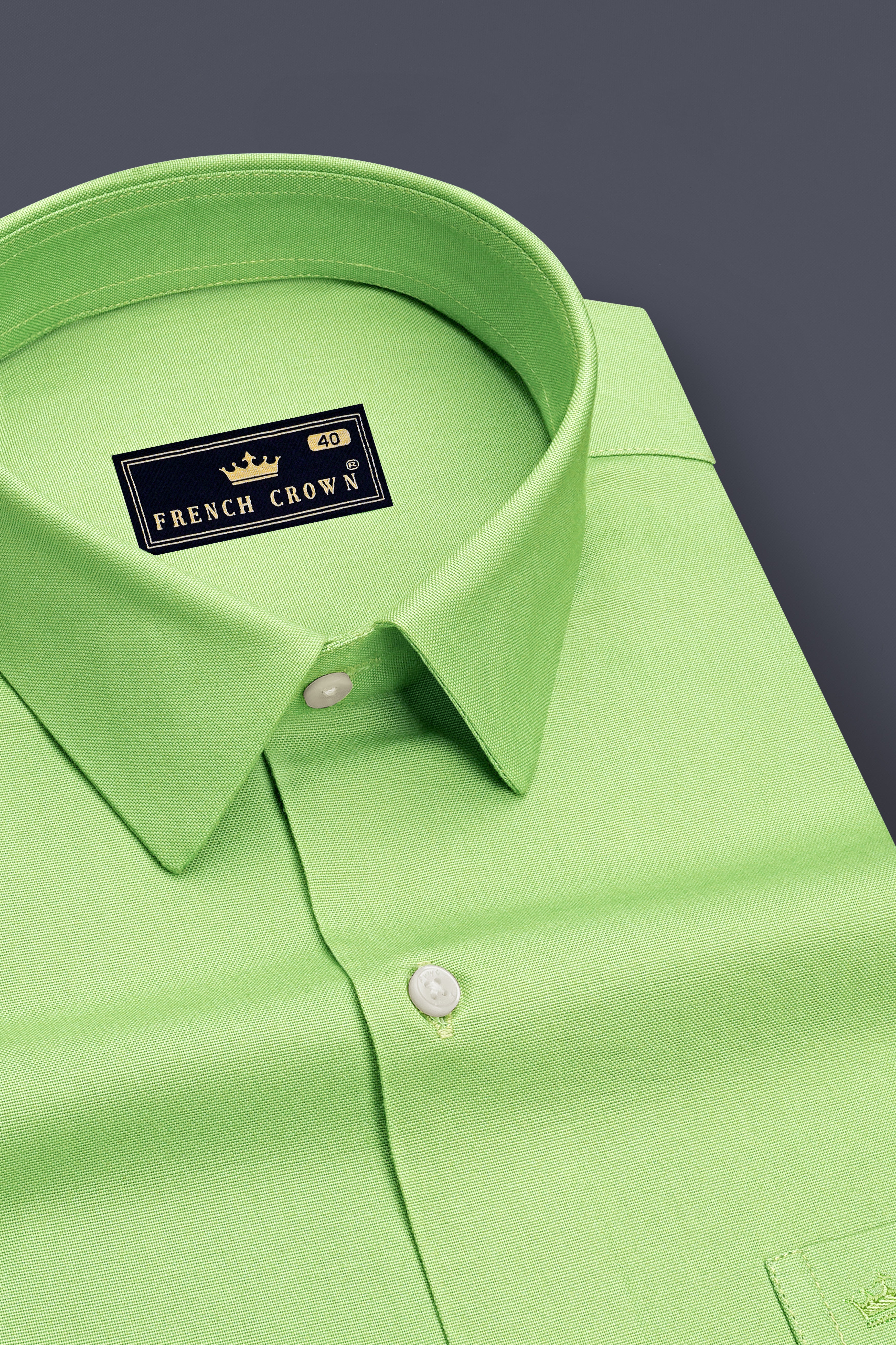 Celvon-Pale Olive Green Oxford Premium Cotton Dress Shirt