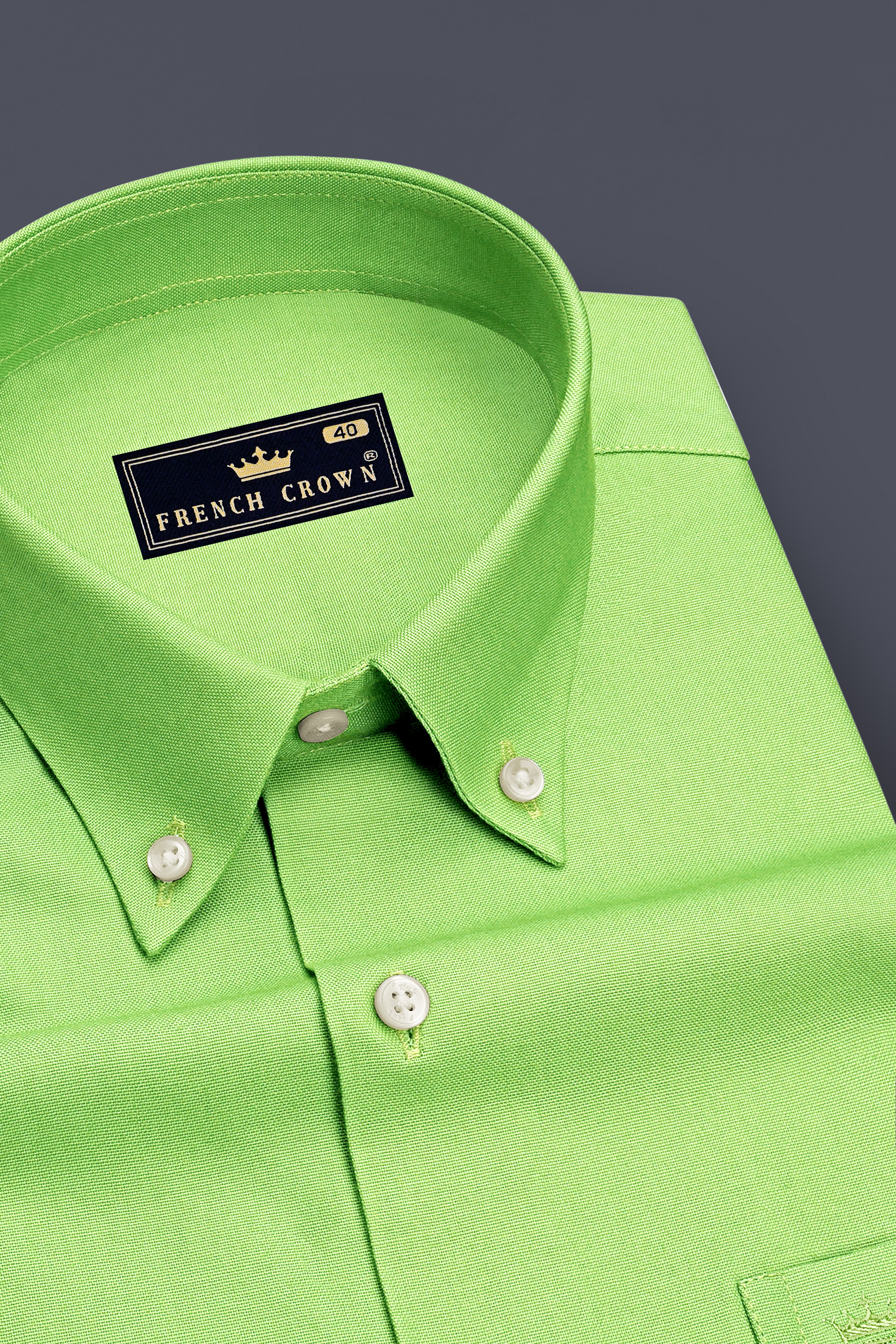 Celvon-Pale Olive Green Oxford Premium Cotton Dress Button Down Shirt