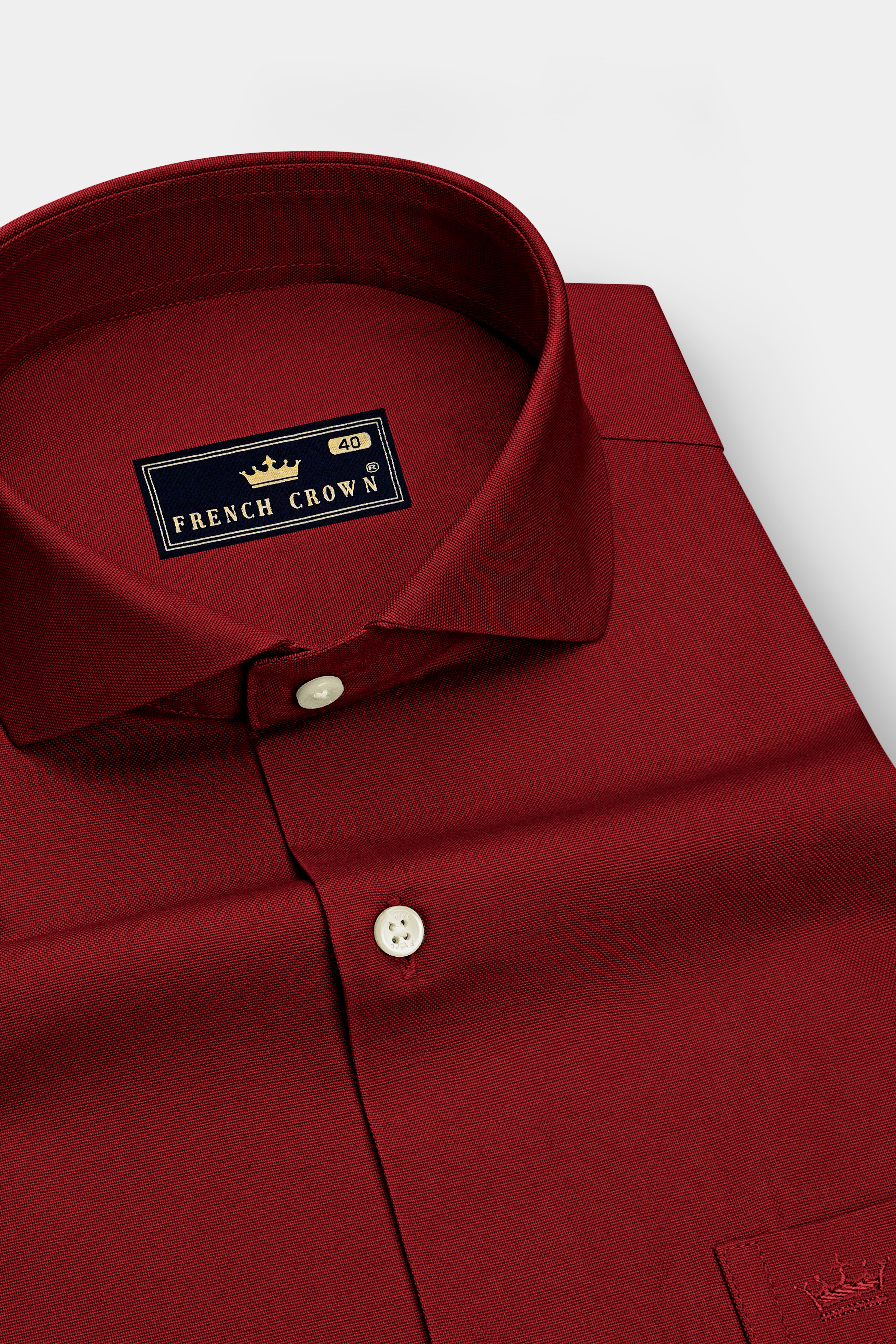 Rouge-Persian Plum Red Oxford Premium Cotton Dress Cut Away Shirt