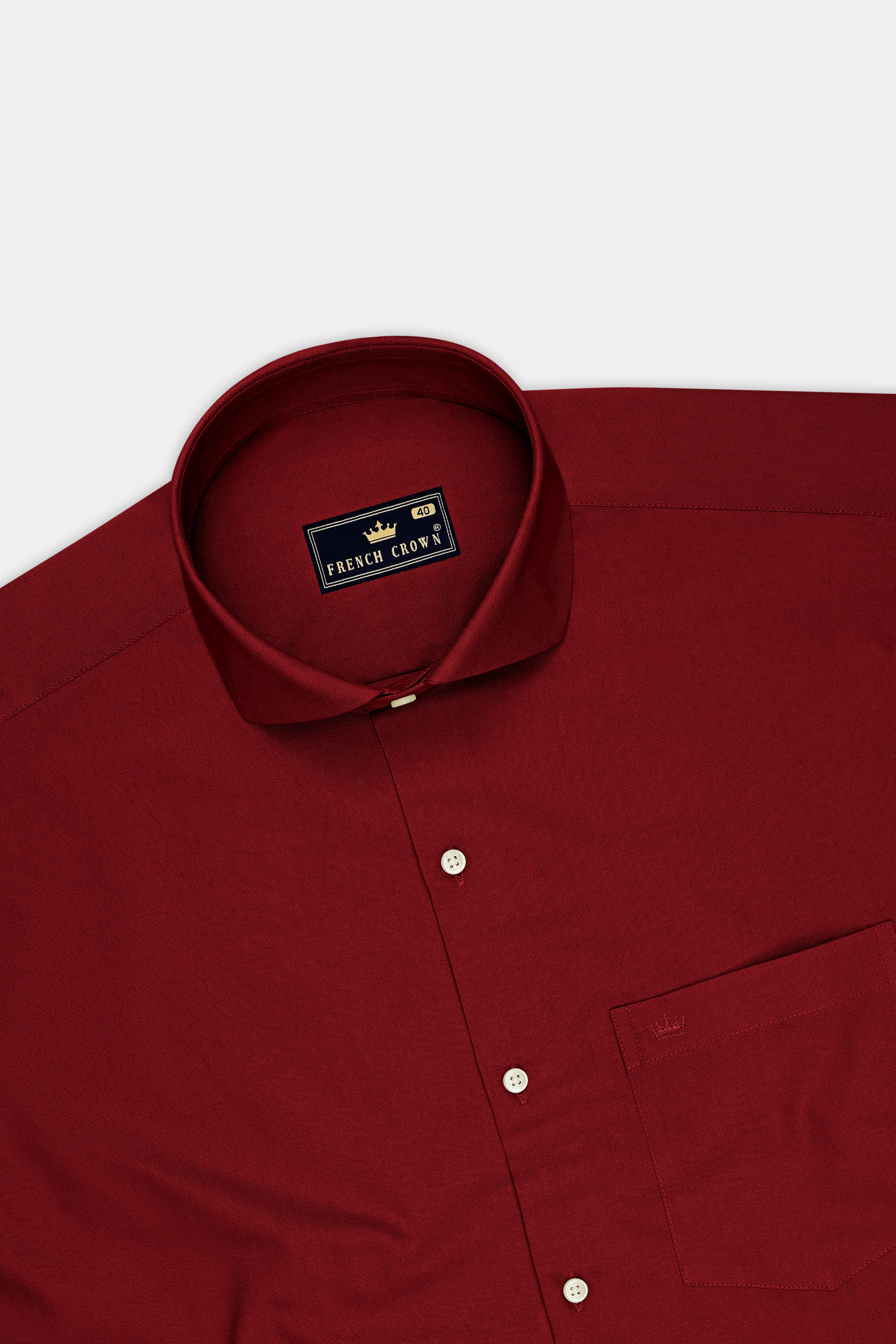 Rouge-Persian Plum Red Oxford Premium Cotton Dress Cut Away Shirt