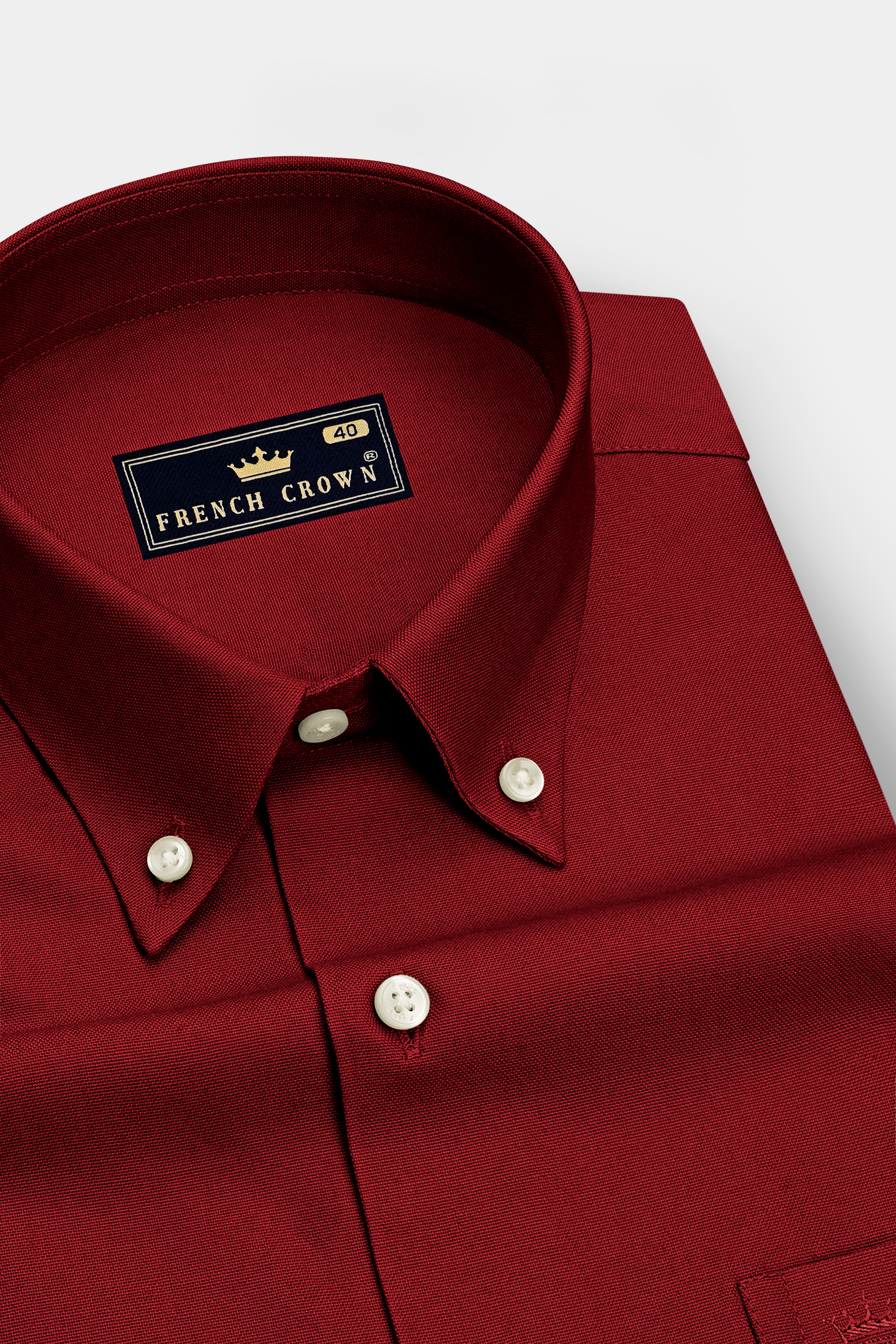 Rouge-Persian Plum Red Oxford Premium Cotton Dress Button Down Shirt