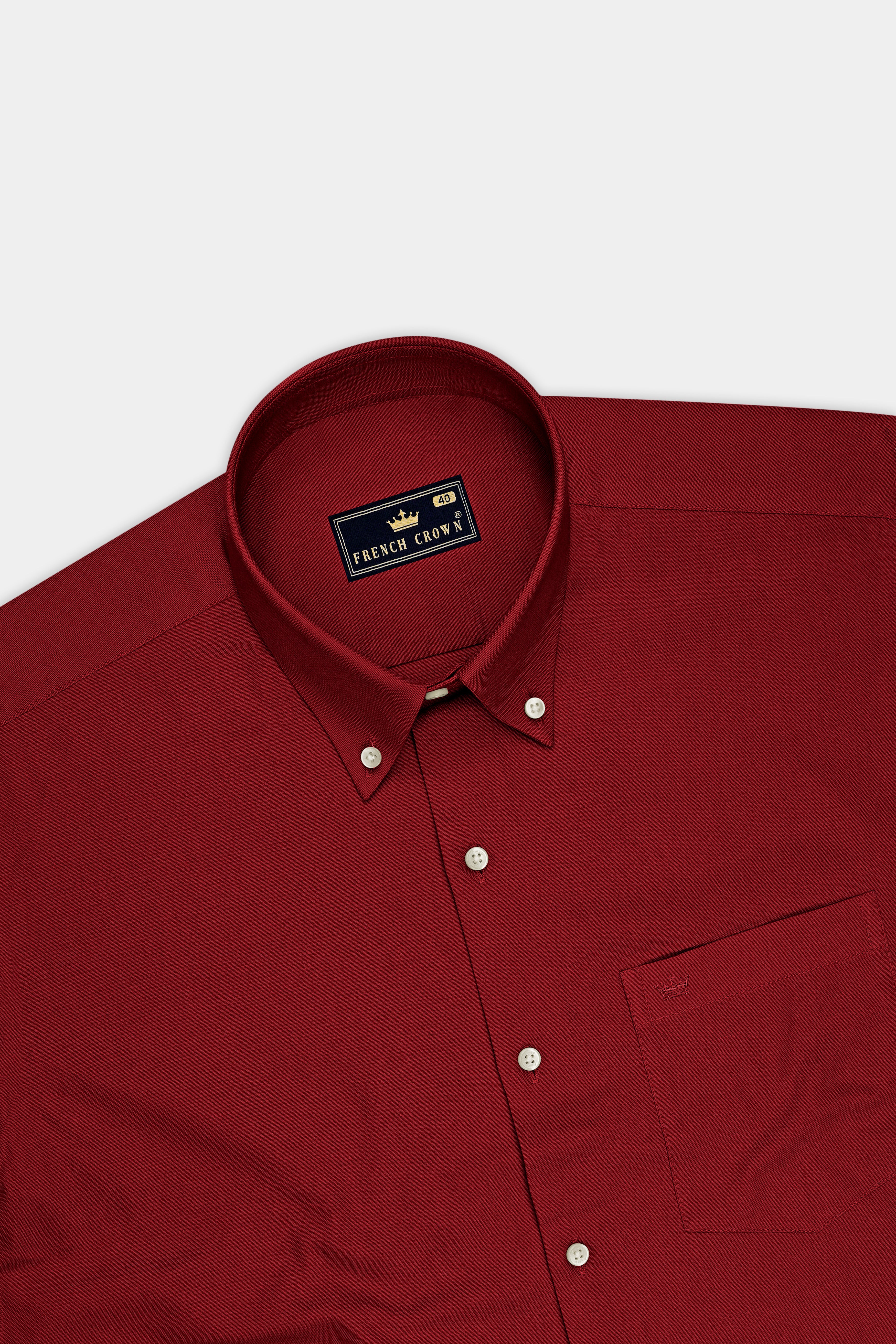 Rouge-Persian Plum Red Oxford Premium Cotton Dress Button Down Shirt