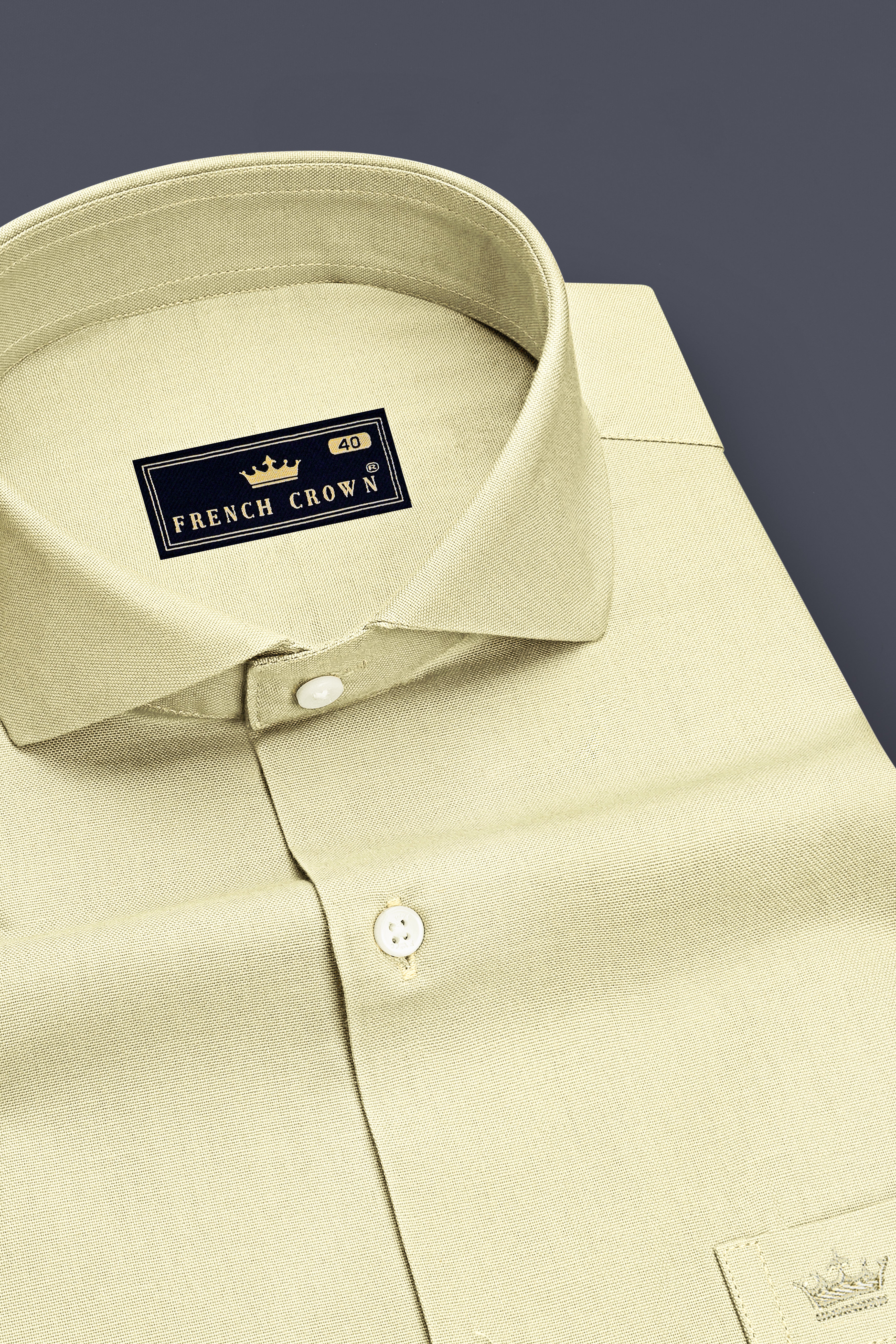 Ivora-Bone Cream Oxford Premium Cotton Dress Cut Away Shirt